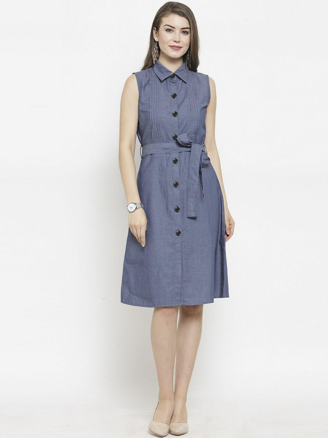 purple state women blue solid shirt dress