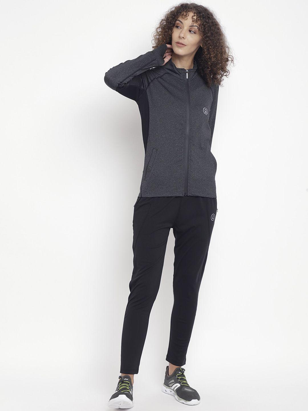 chkokko women black solid tracksuits