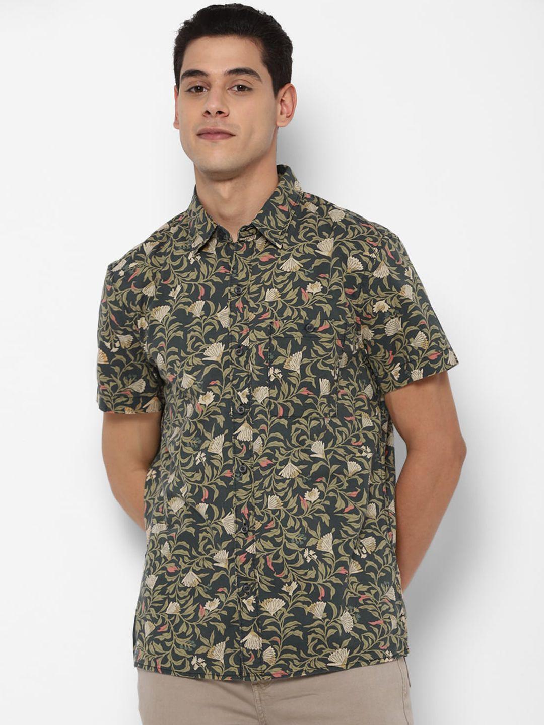 american eagle outfitters men grey floral opaque printed casual shirt