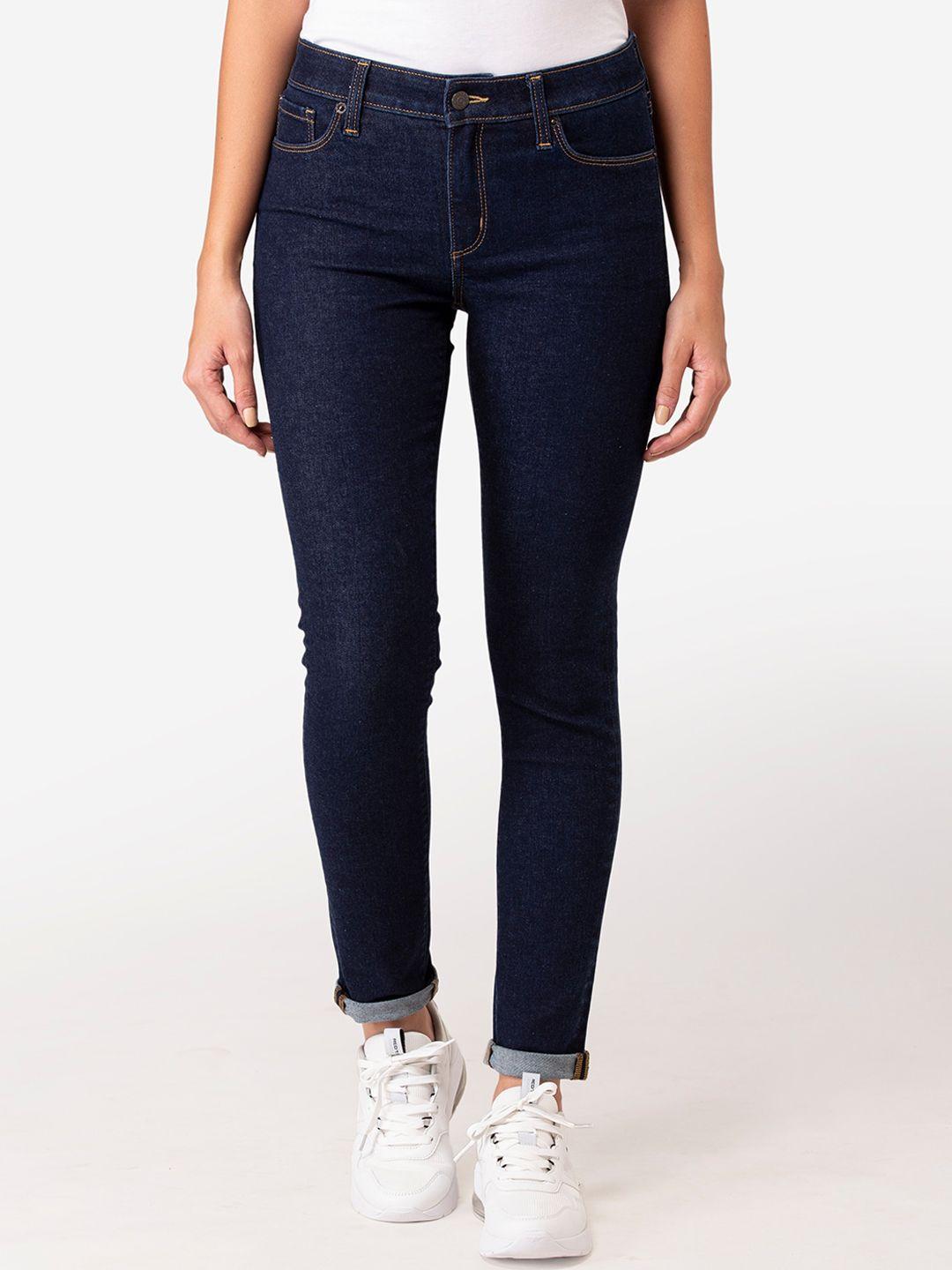 mode by red tape women blue skinny fit jeans