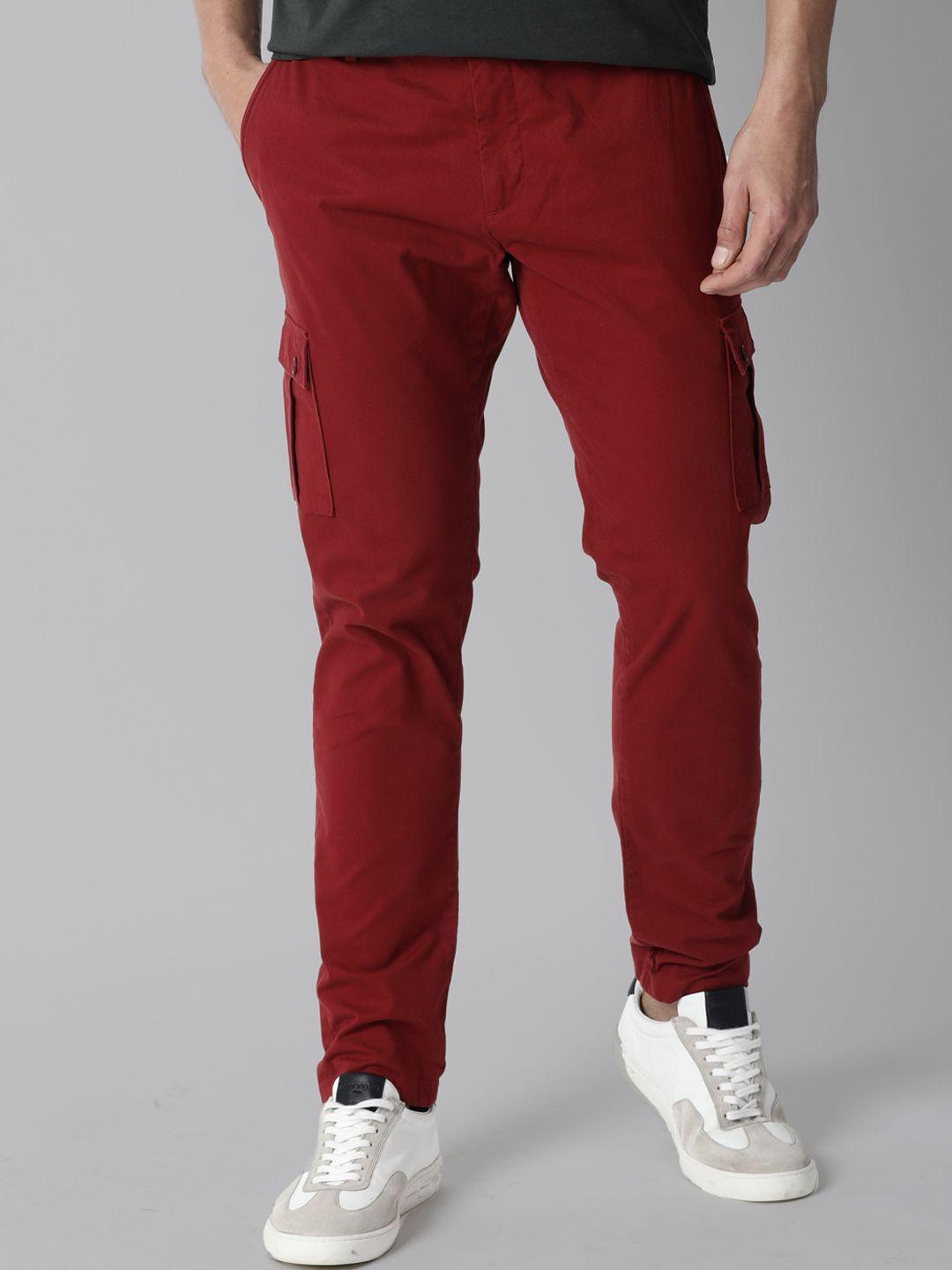 rare rabbit men red slim fit chinos trousers