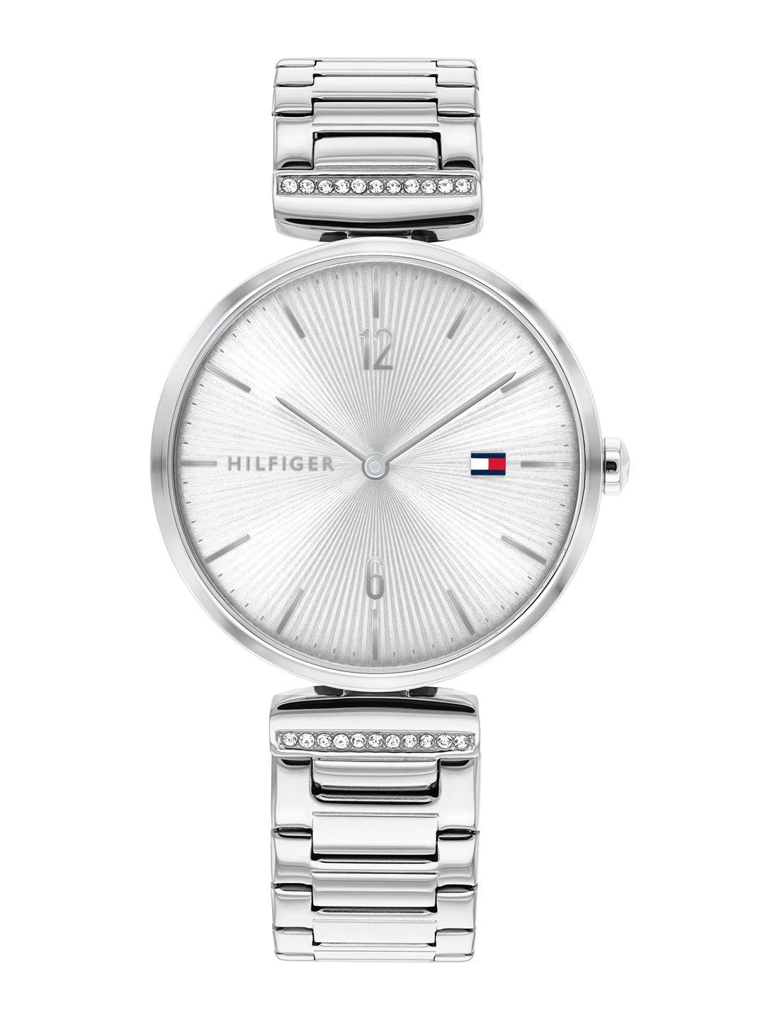 tommy hilfiger women silver-toned aria analogue watch