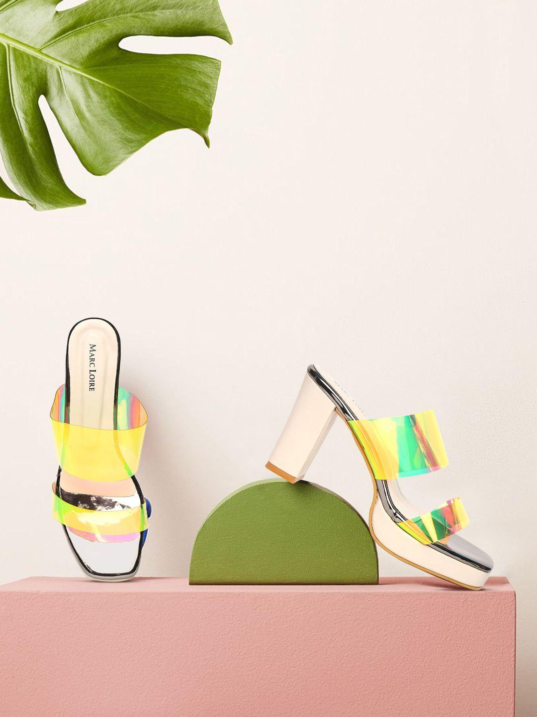 marc loire multicoloured pu block sandals