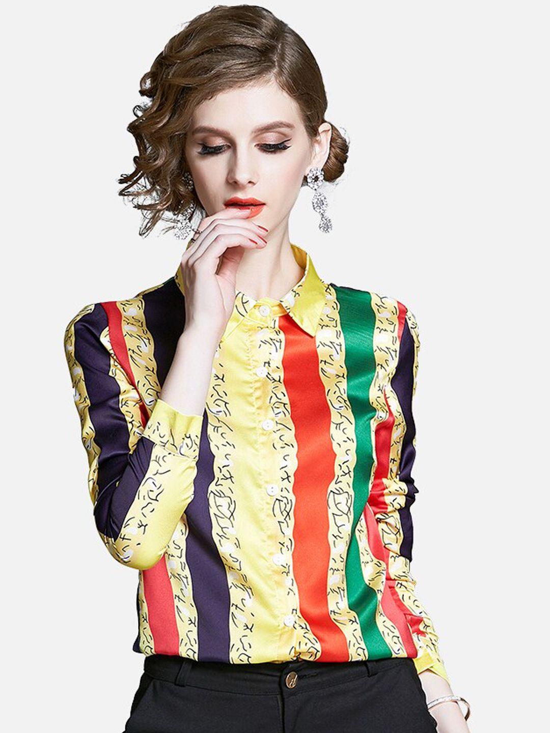 jc collection women multicoloured opaque printed casual shirt