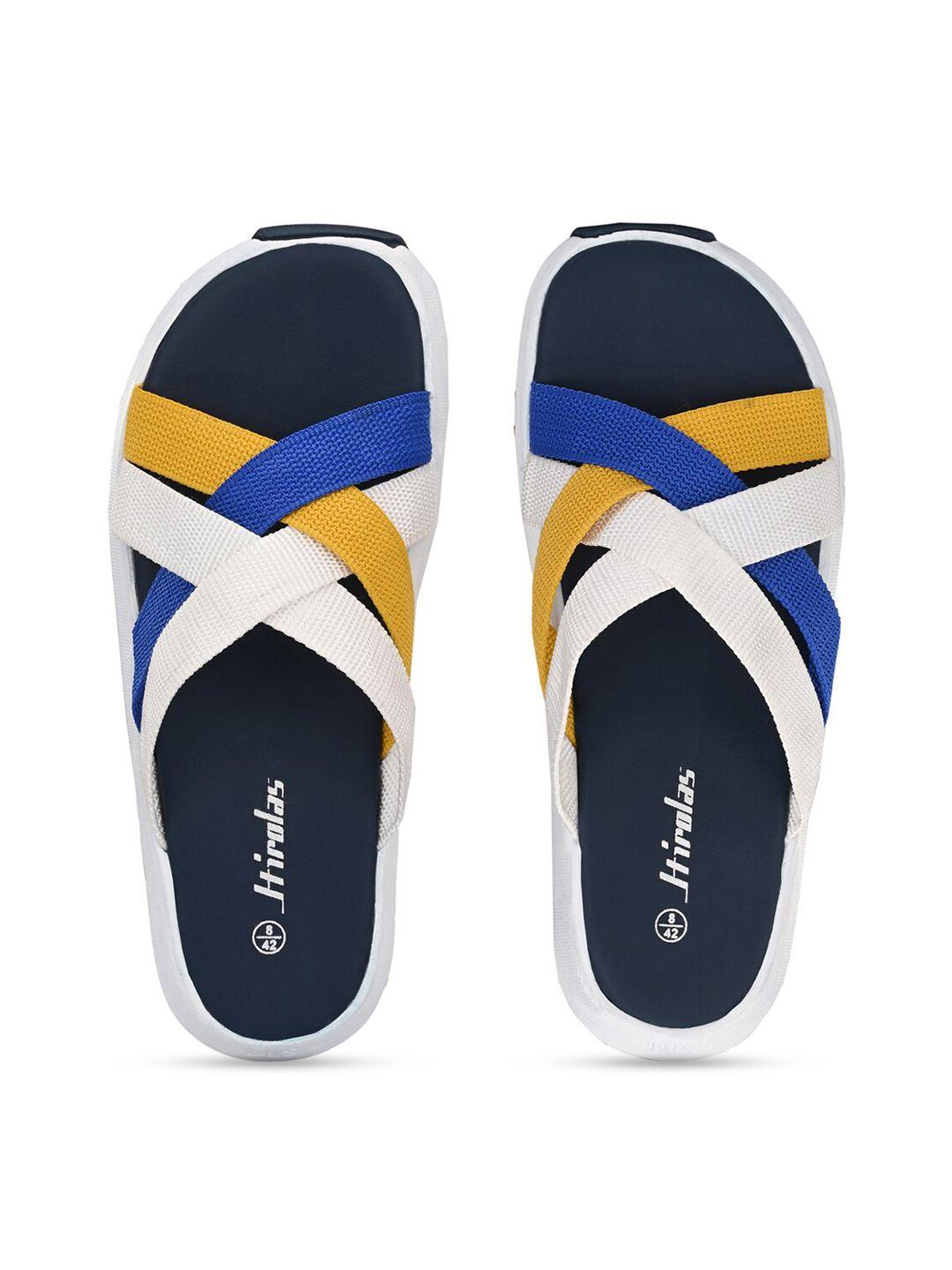 hirolas men blue & yellow slip-on