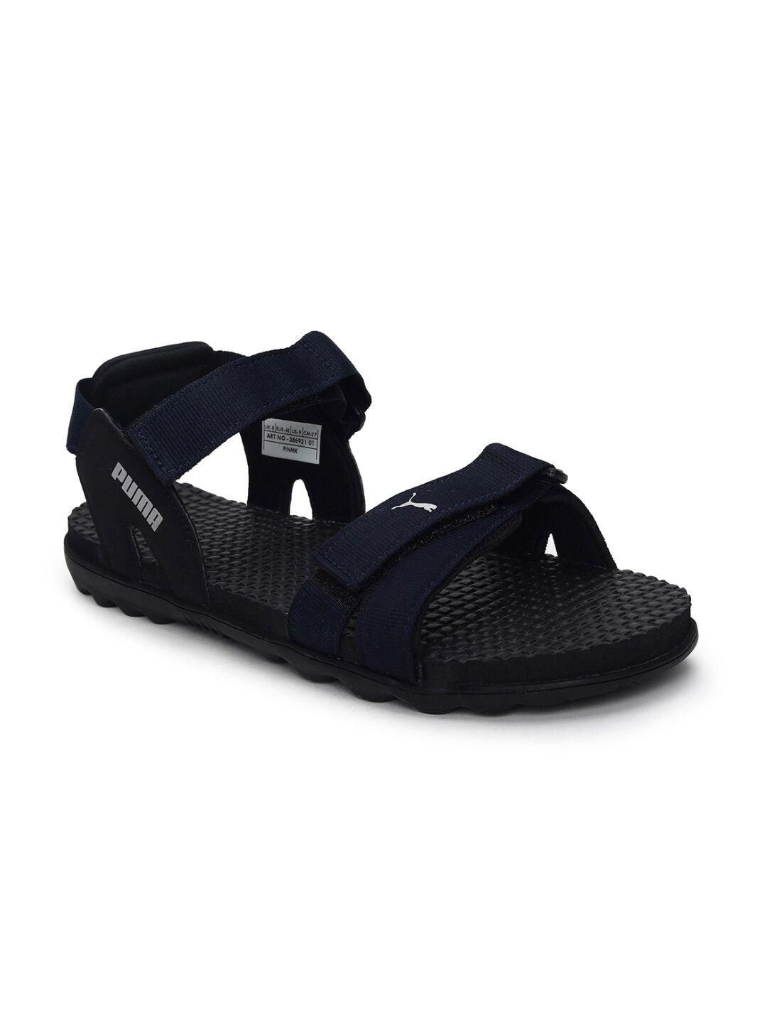 puma men black smooth comfort sandals