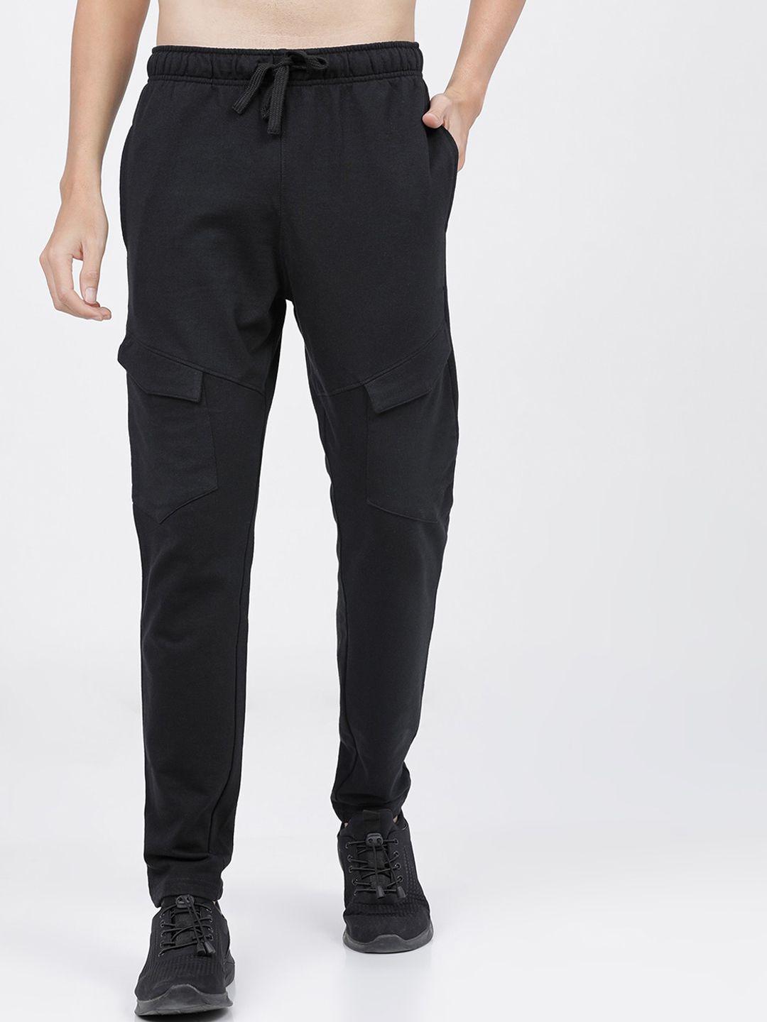 highlander men black solid slim-fit track pants