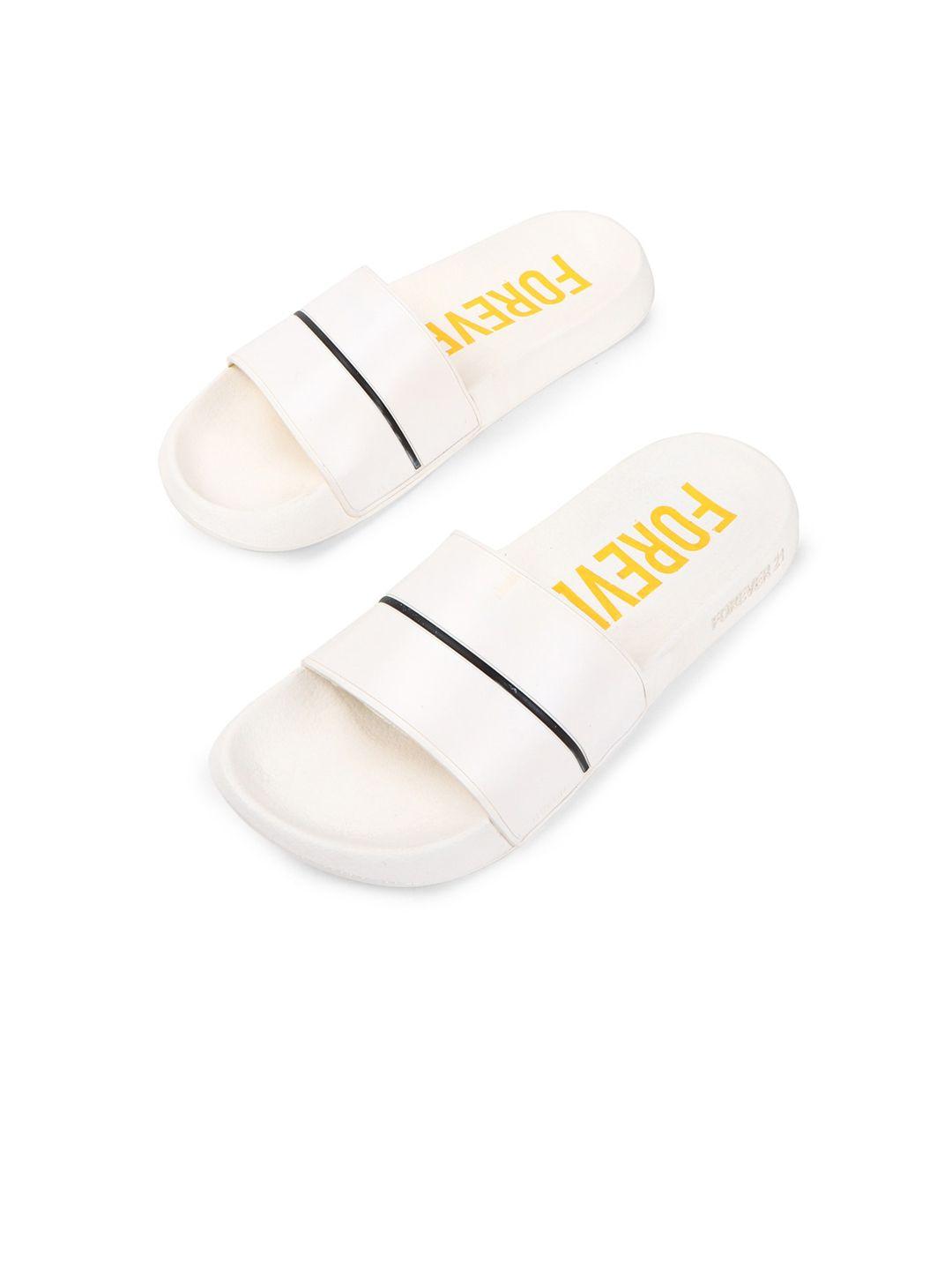 forever 21 men white open toe flats