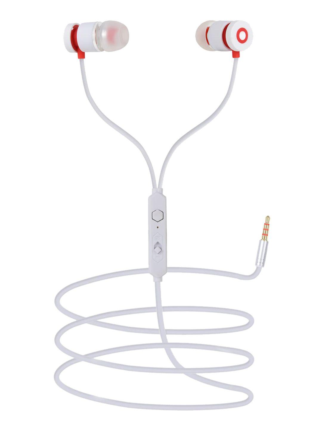 swagme white & red dual toned bassboss ie004 earphones