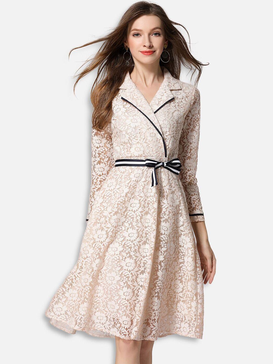 jc collection woman beige lace dress