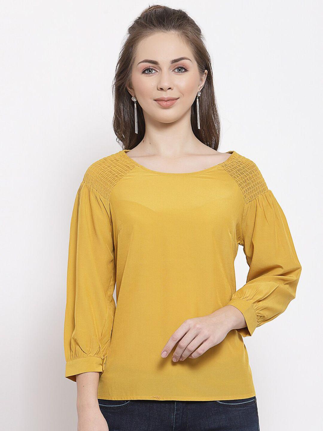 mafadeny woman mustard yellow regular top