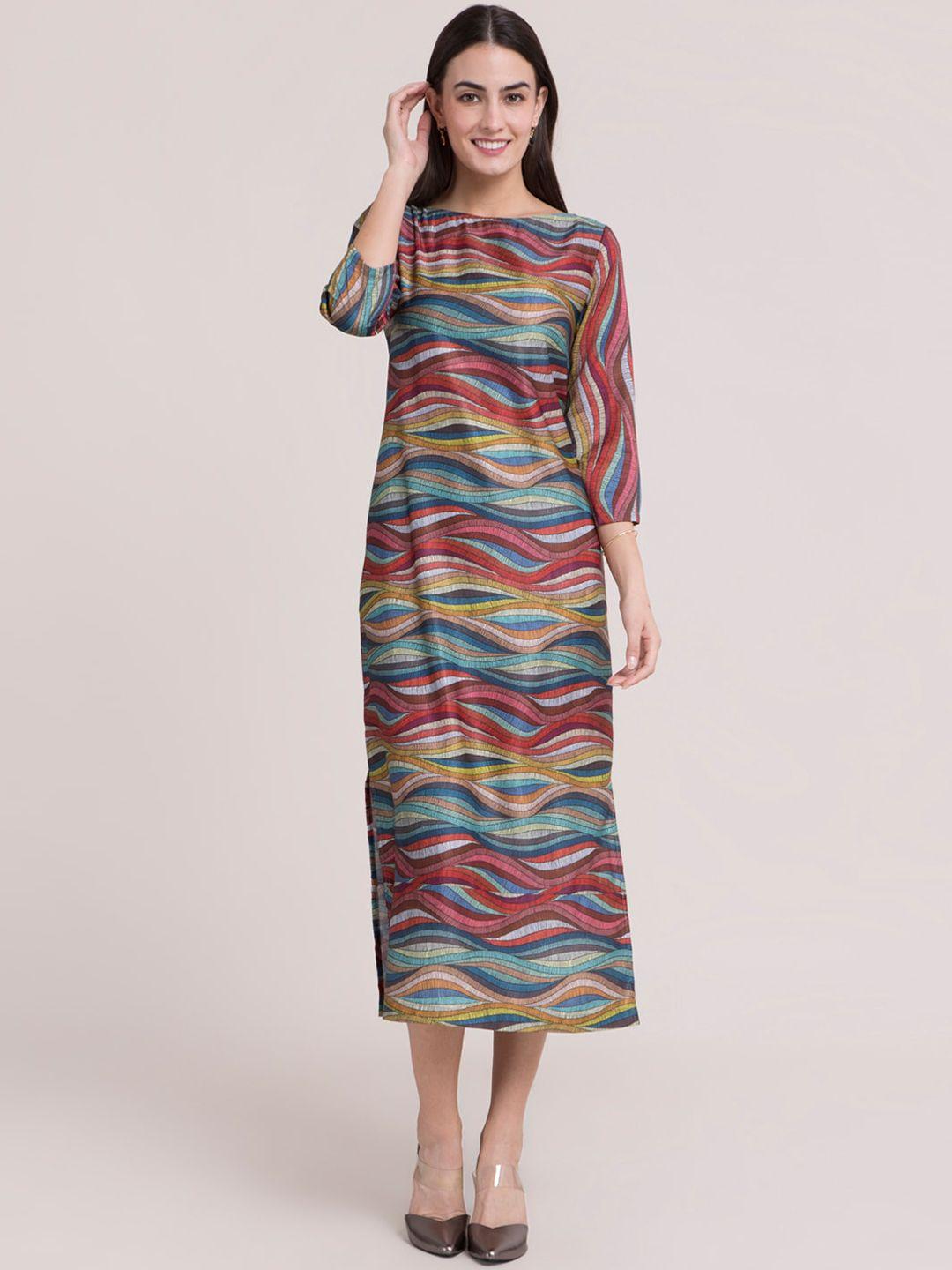 fablestreet multicoloured satin formal sheath midi dress