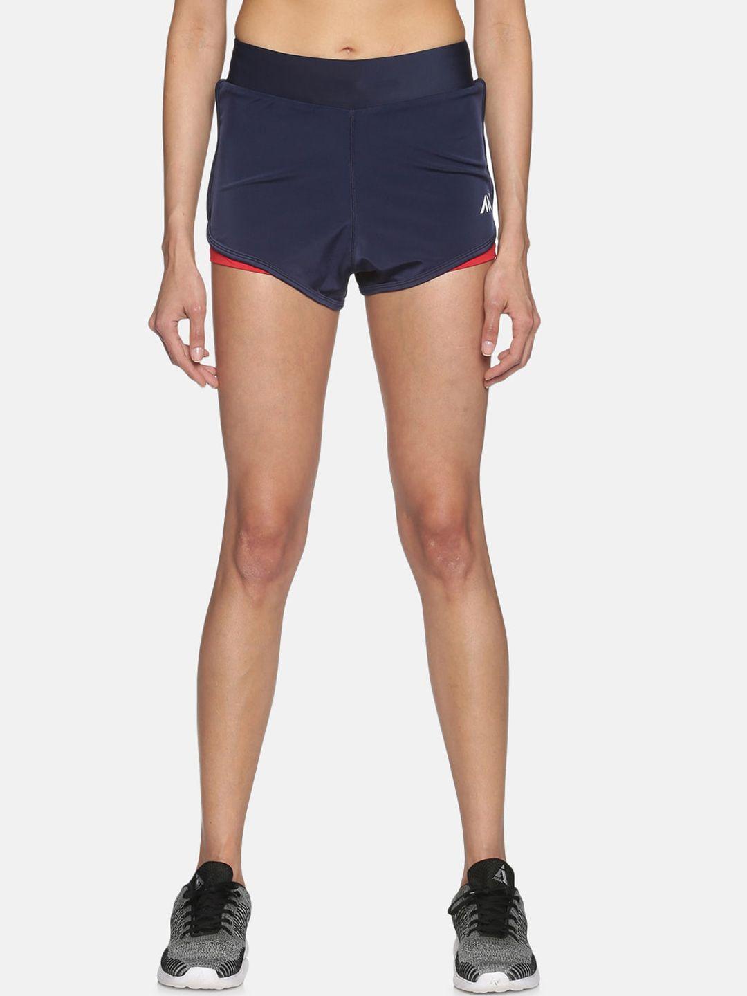 aesthetic nation women navy blue sports shorts