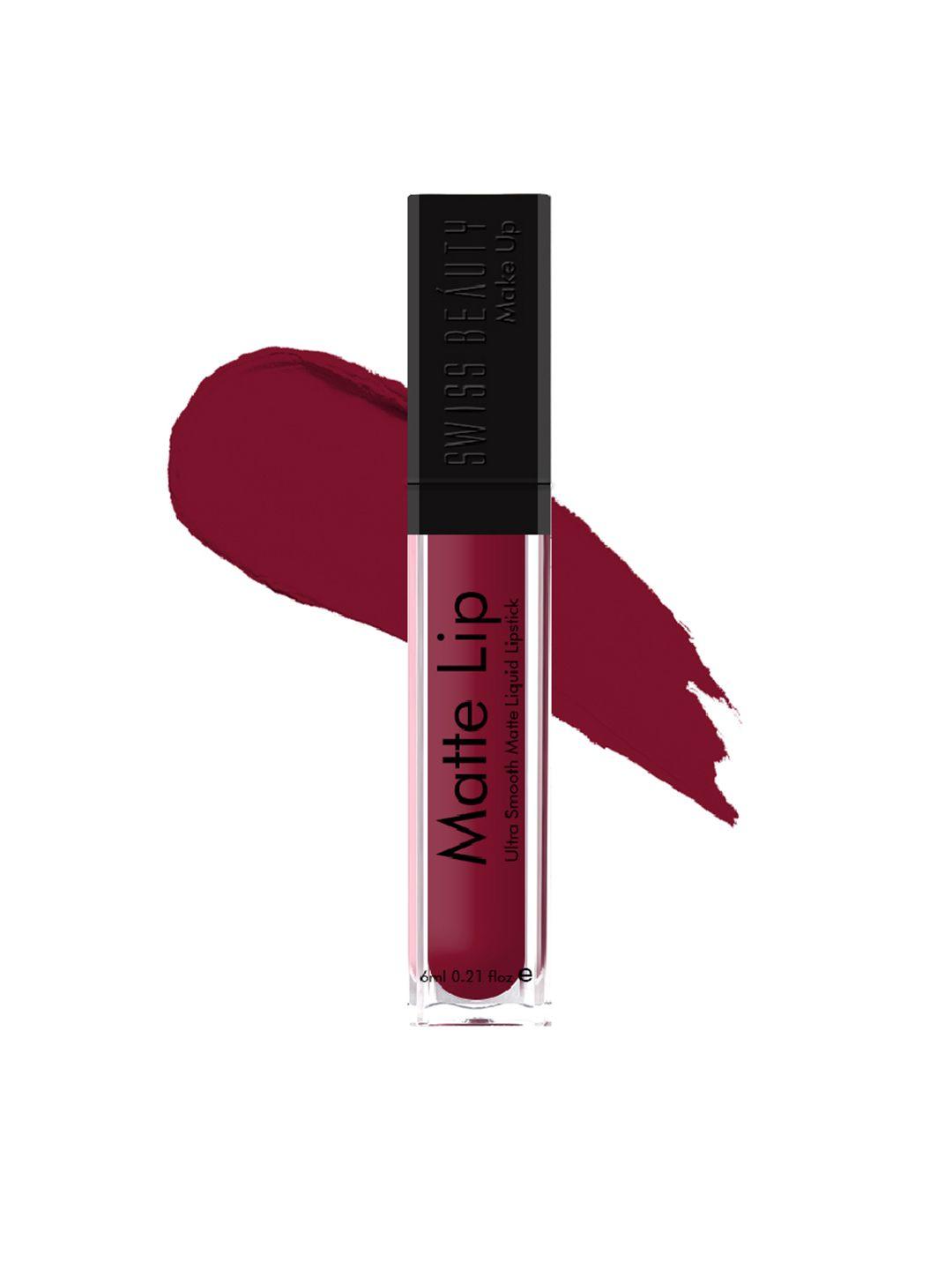 swiss beauty ultra smooth matte liquid lipstick - deep maroon 19