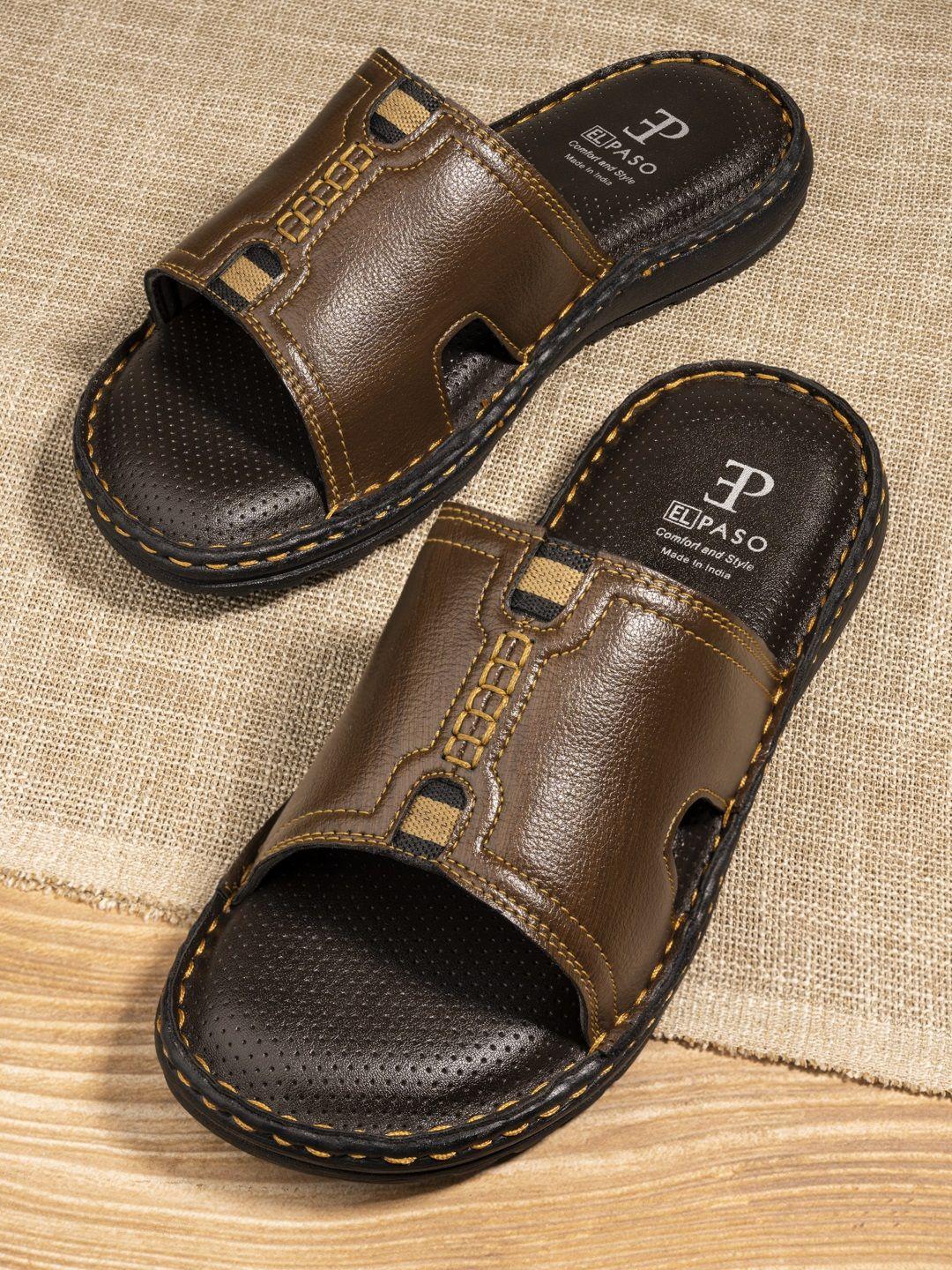 el paso men brown sliders