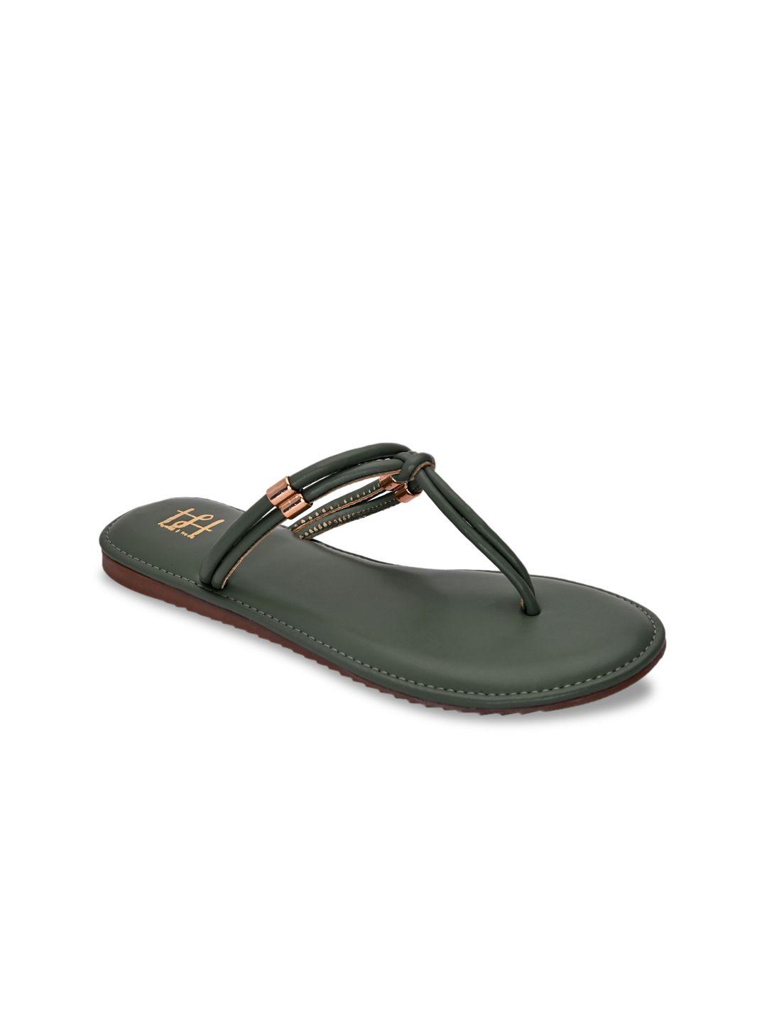 hydes n hues women green t-strap flats