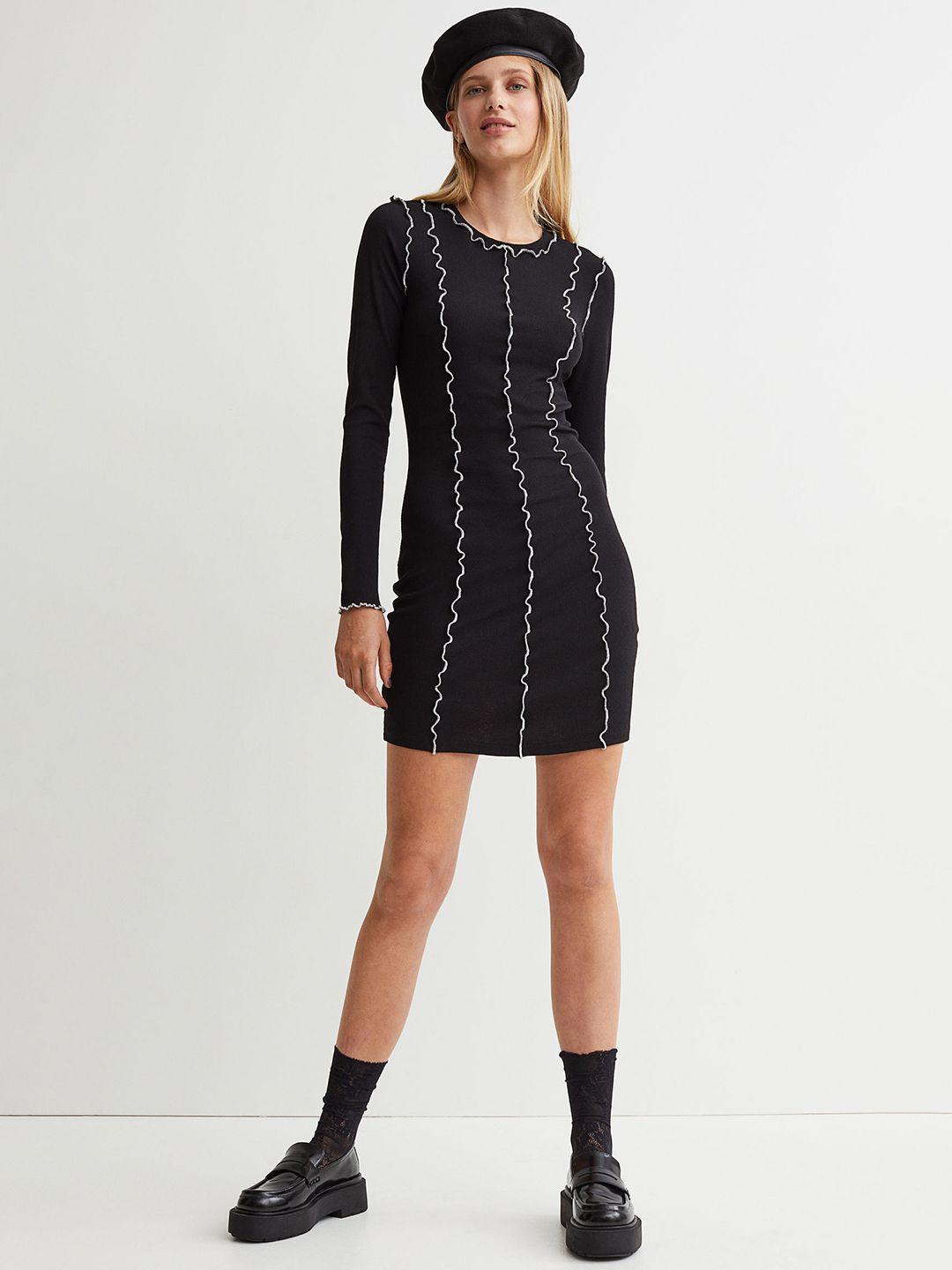 h&m women black mesh dress