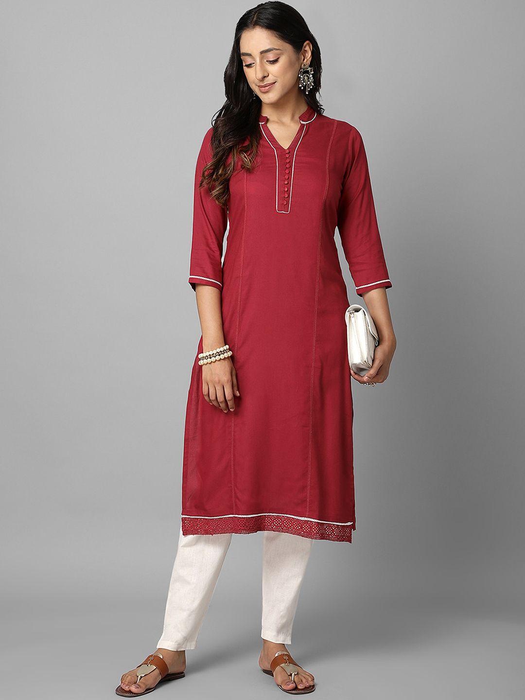 azira women maroon kurta