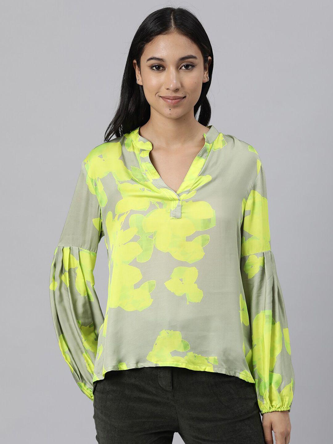 rareism lime green & grey regular top