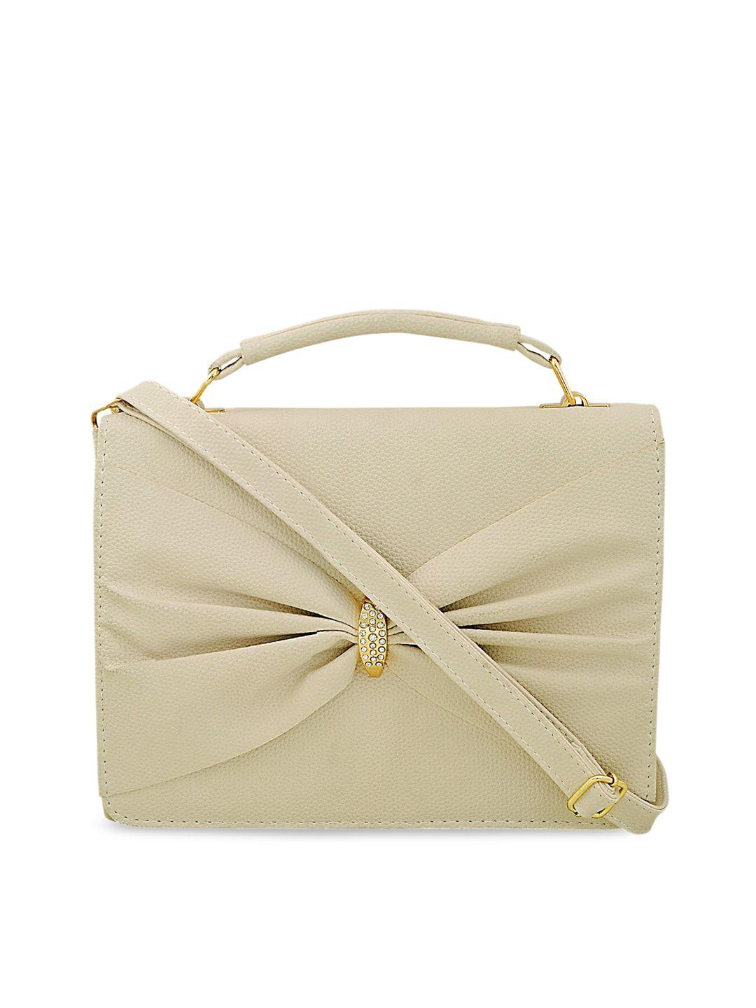 pez dorado woman cream-coloured textured structured satchel with bow detail