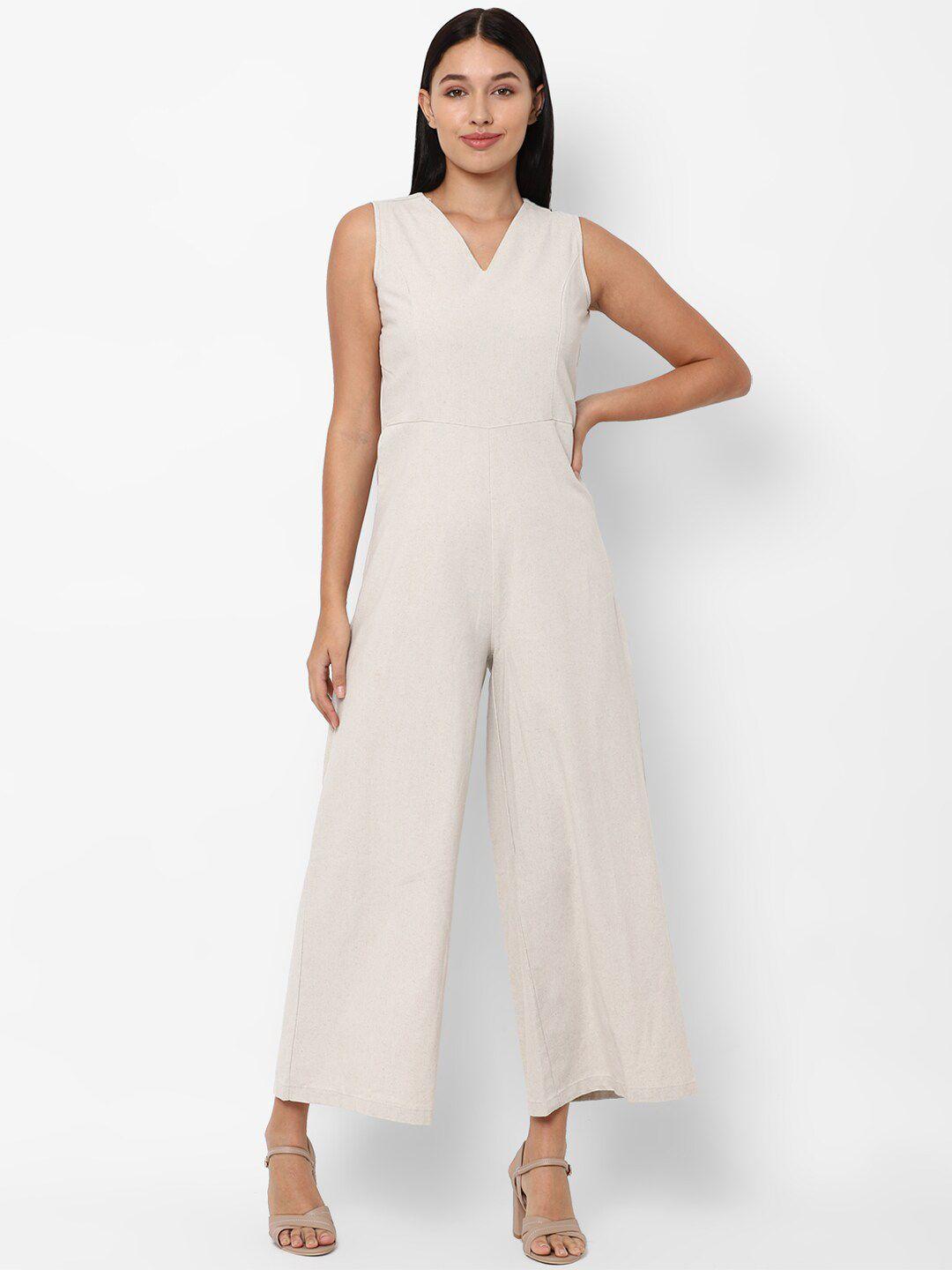 allen solly woman beige basic jumpsuit