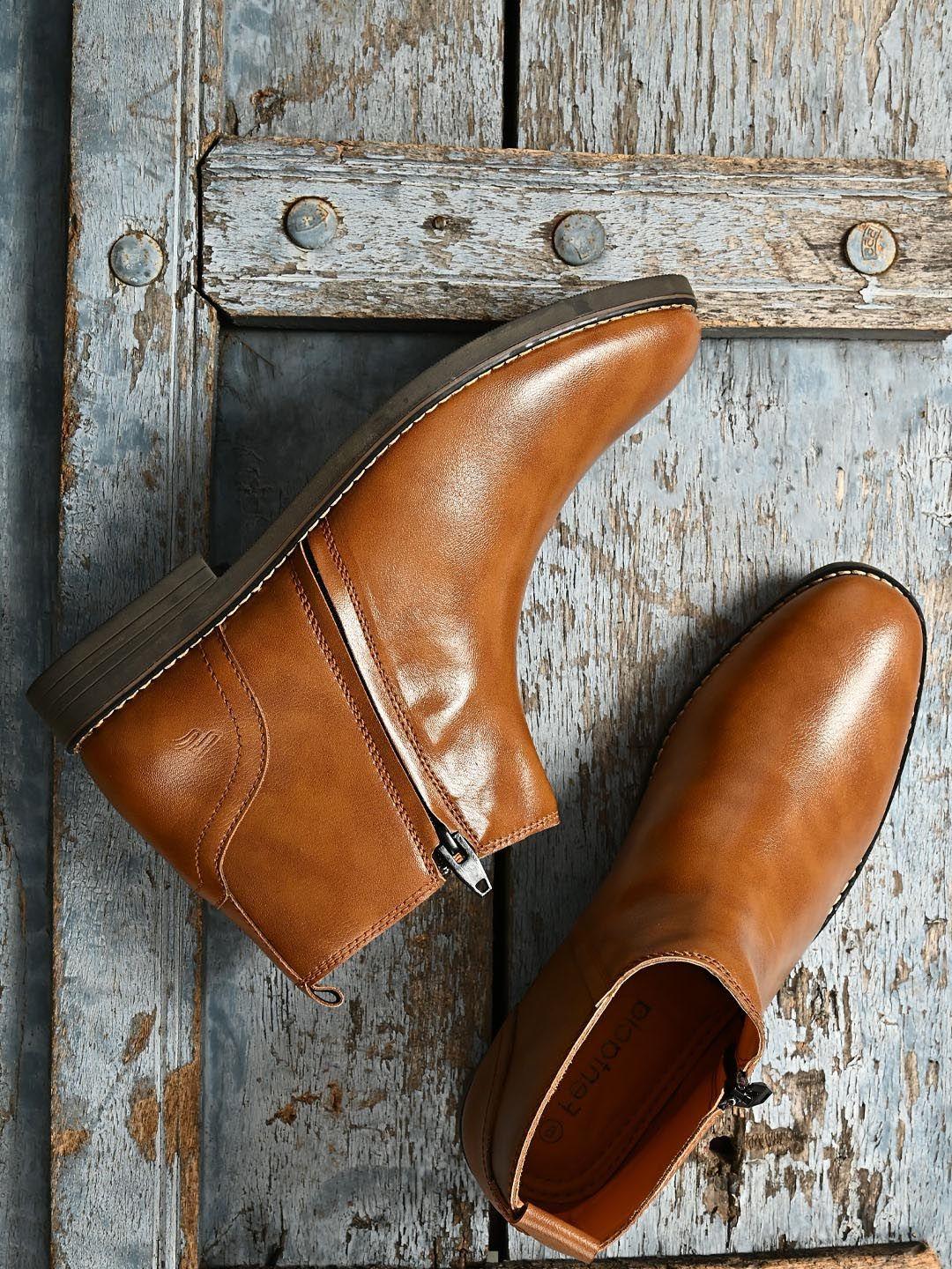 fentacia men brown flat boots