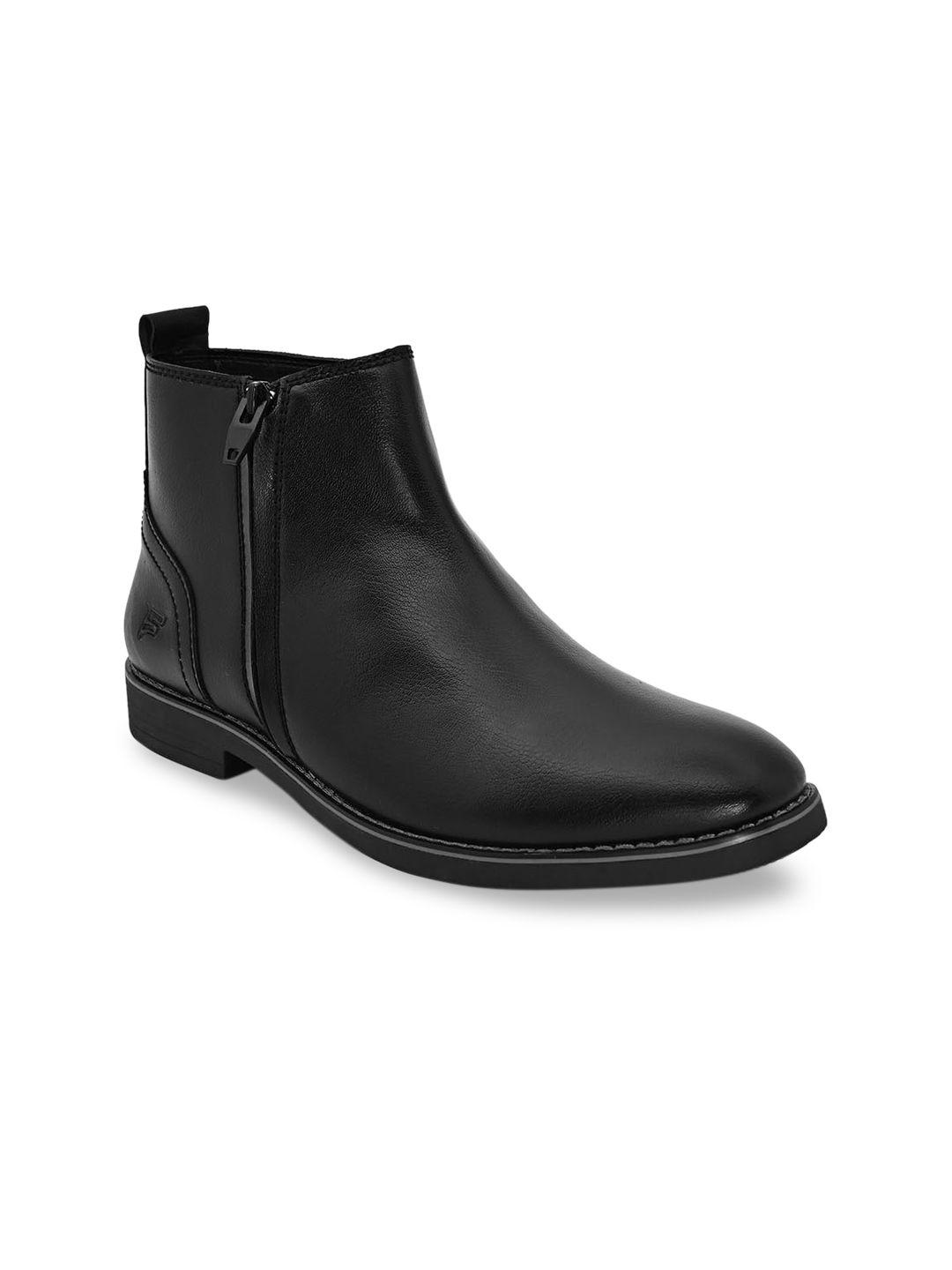 fentacia men black mid-top flat boots