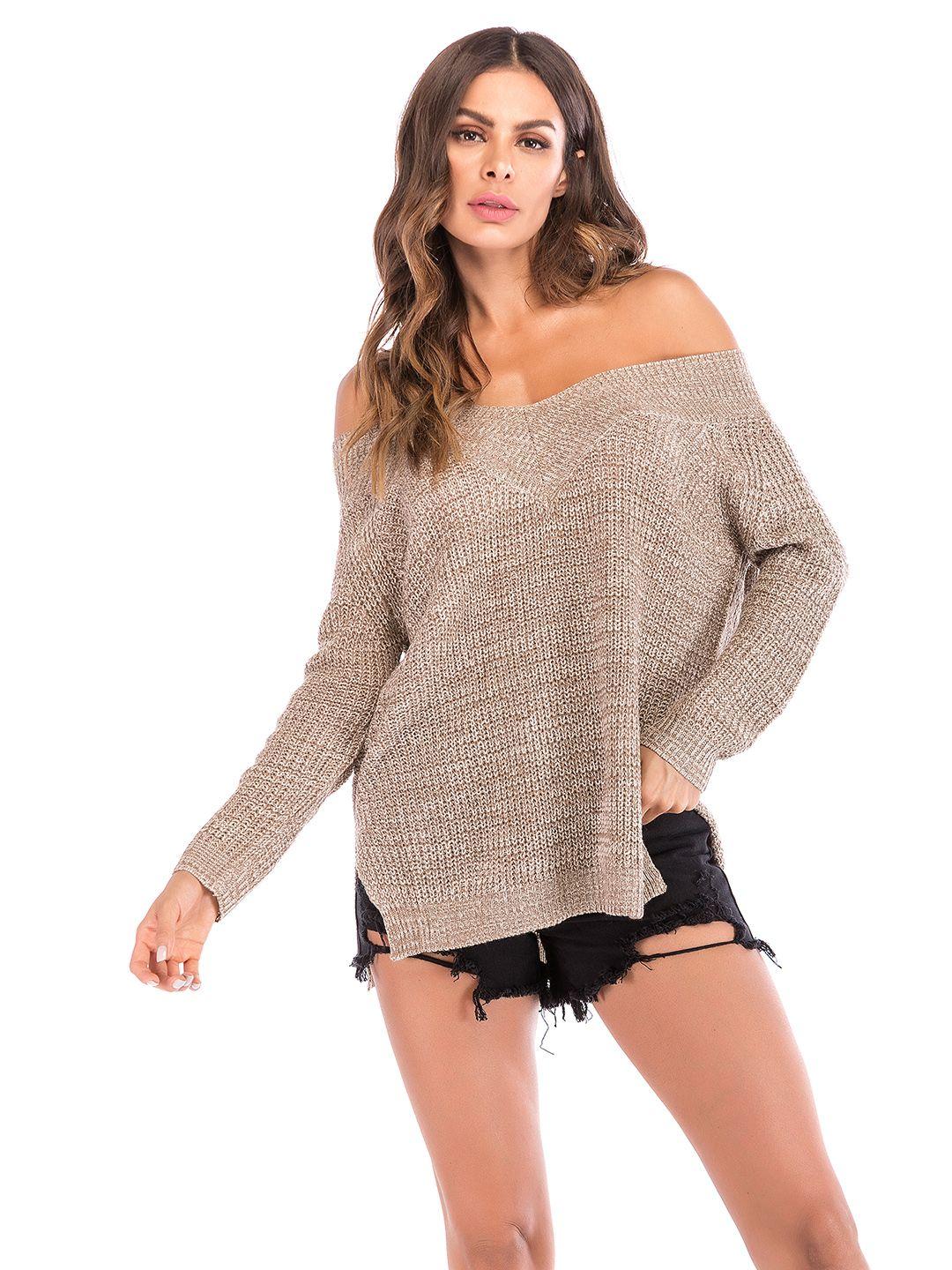 urbanic women beige self design pullover