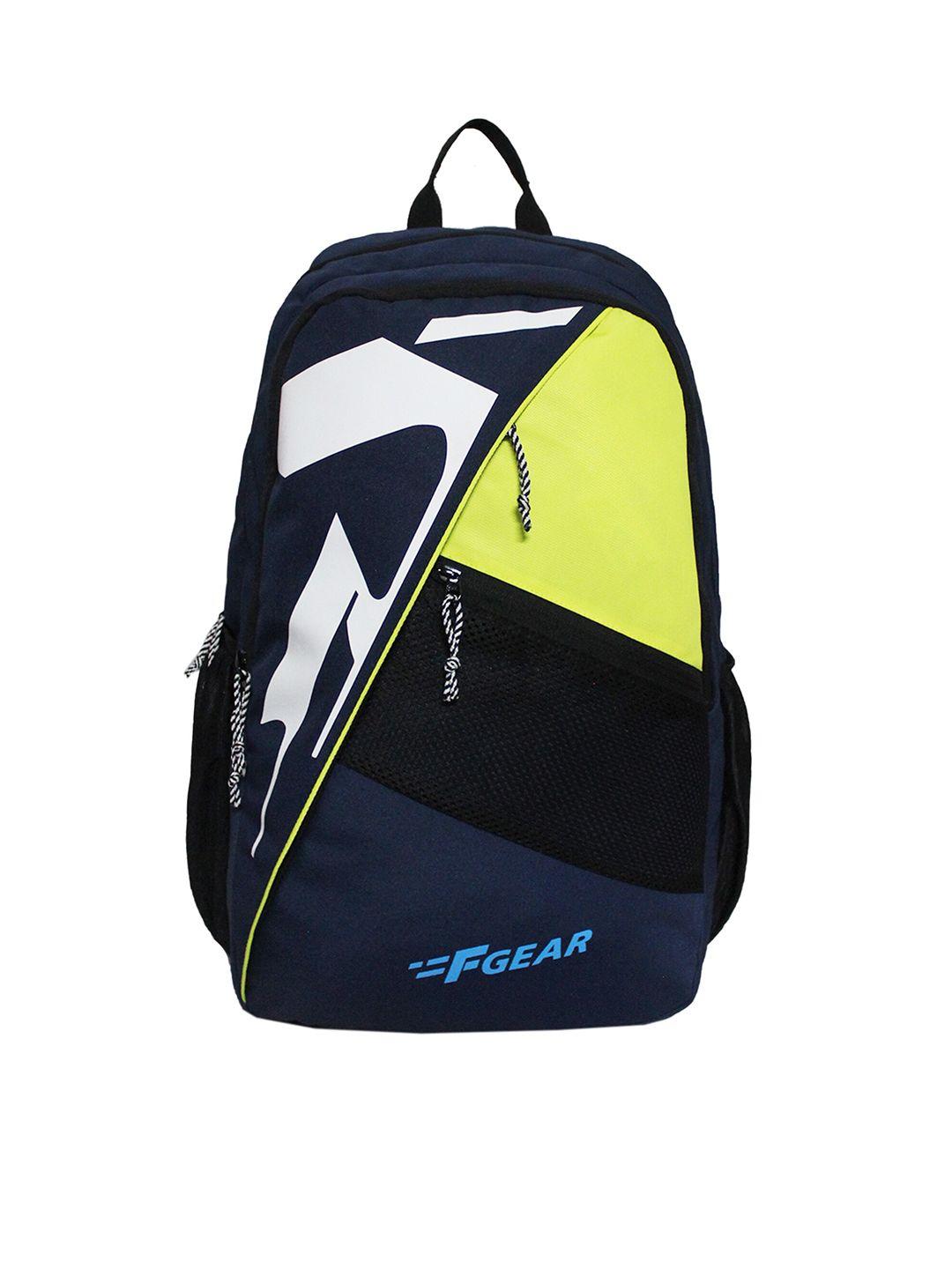 f gear unisex blue & lemon yellow laptop backpack