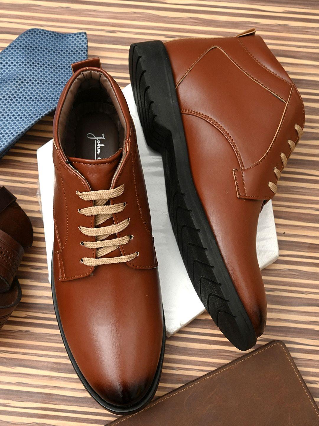 john karsun men tan flat boots