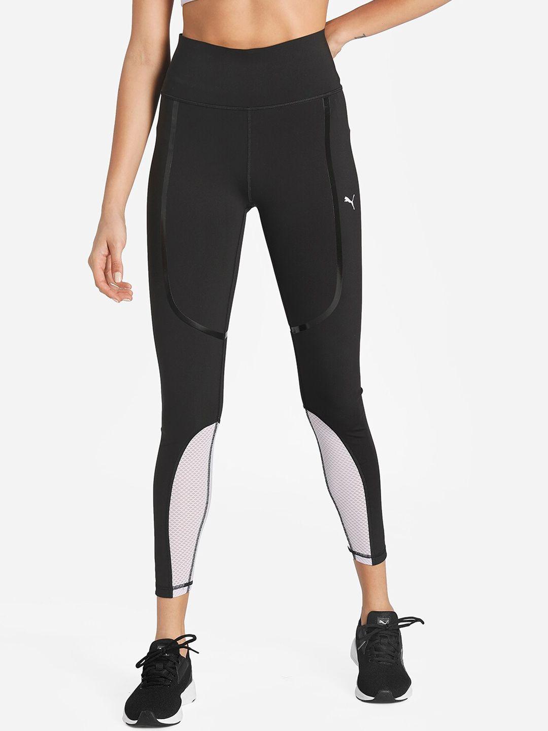 puma women black high waist training leggings with drycell technology