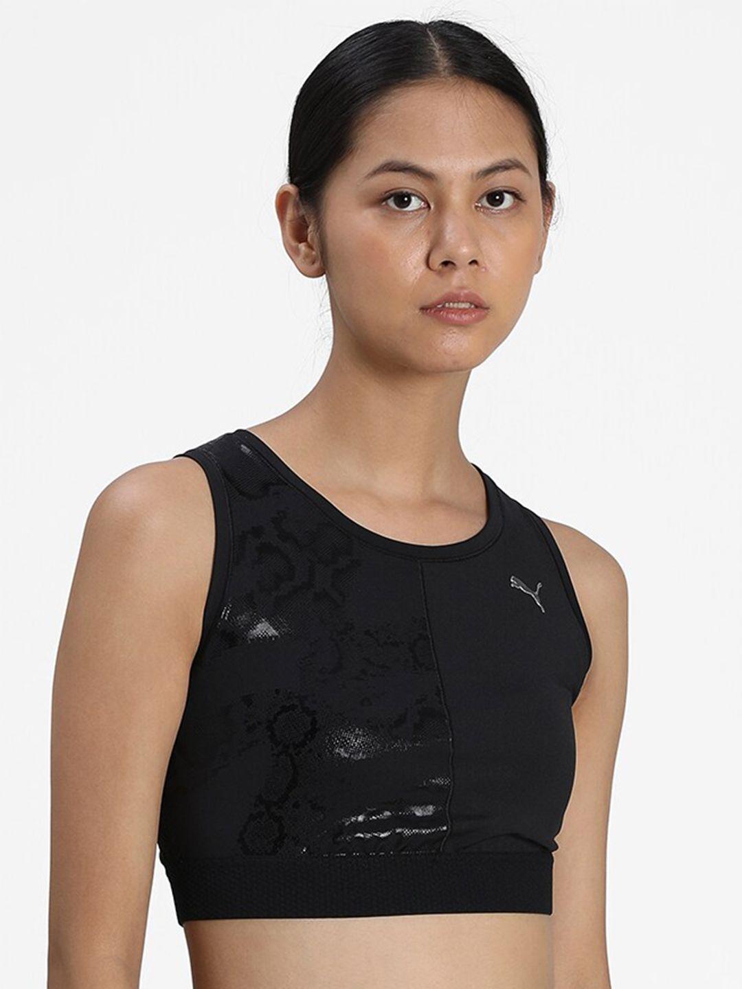 puma women black train untamed crop tank