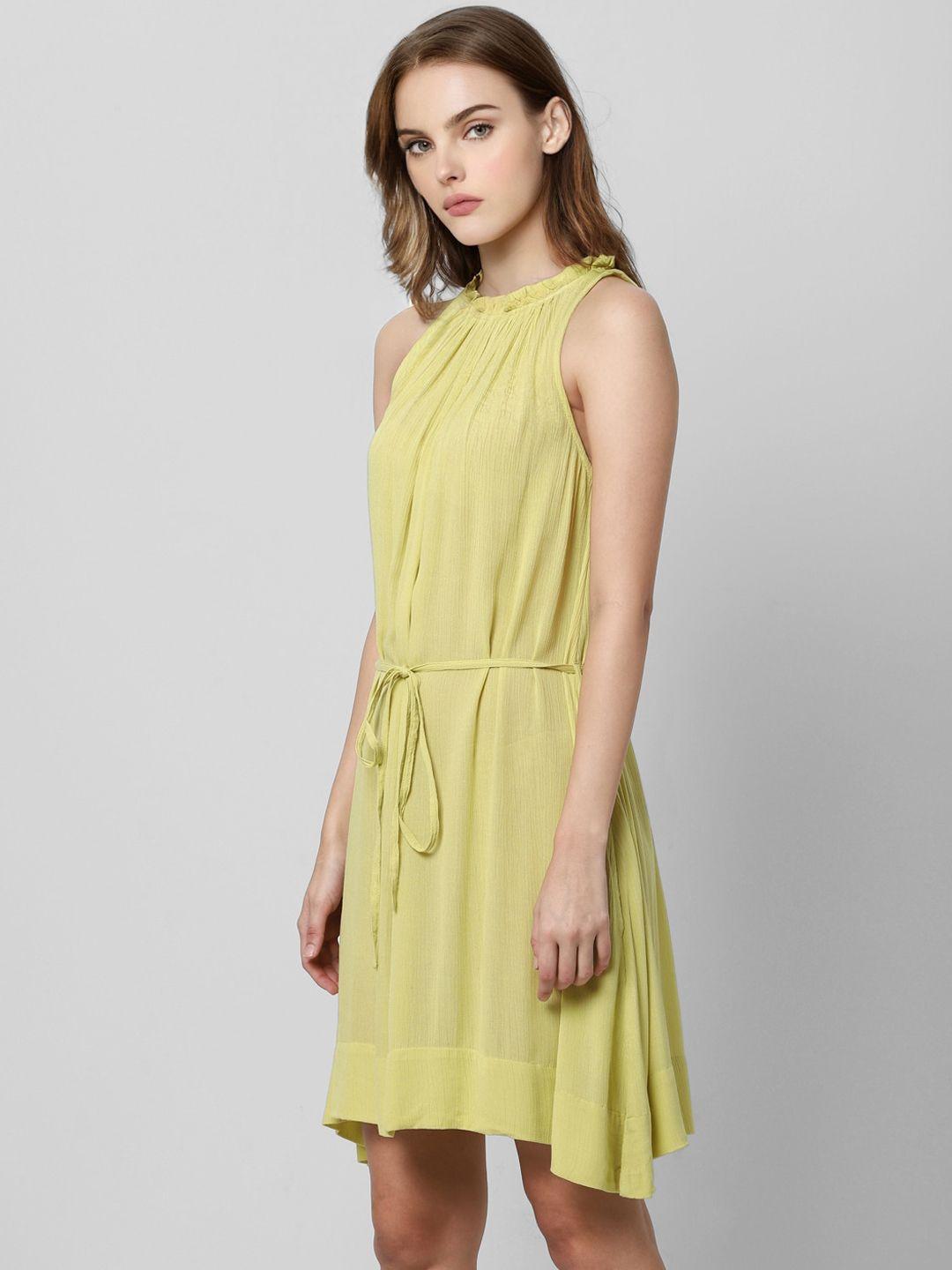 vero moda green a-line dress