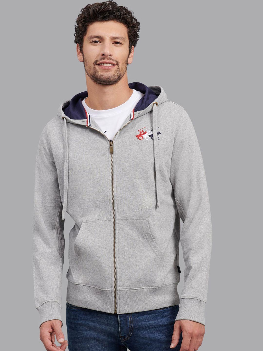 beverly hills polo club men grey hooded jacket