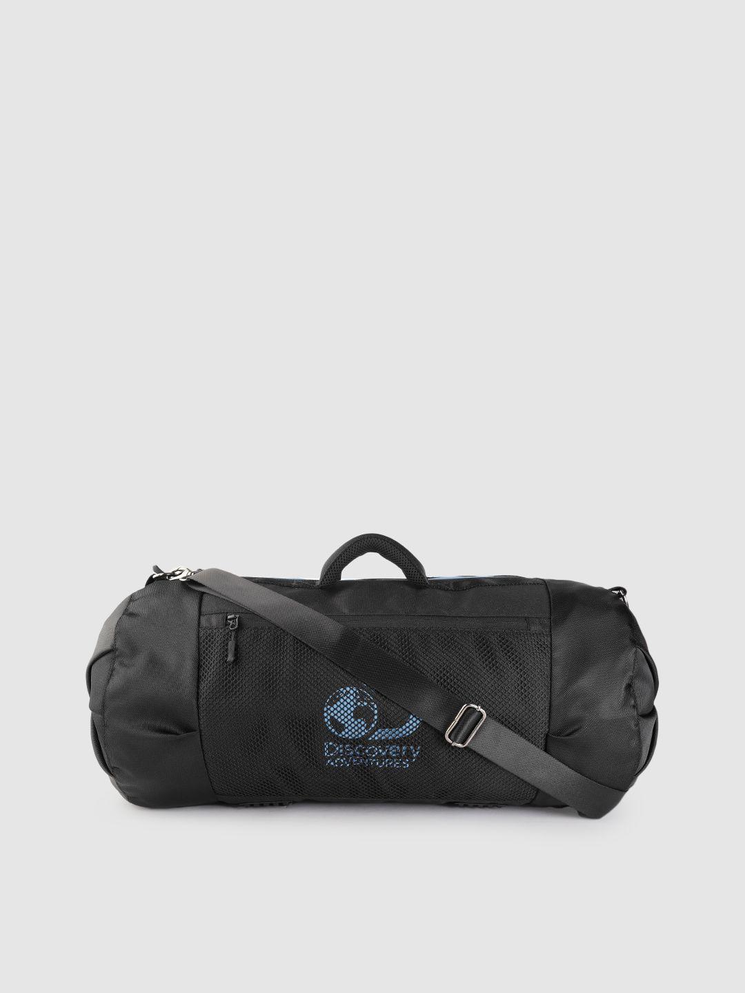 the roadster lifestyle co x discovery adventures unisex black printed duffle bag - 43 l