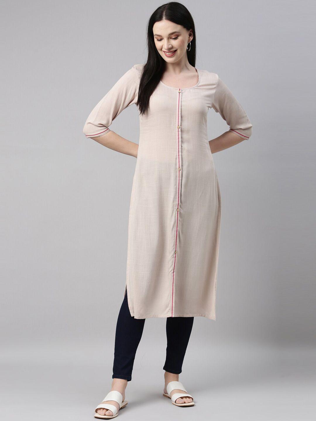 neerus women beige kurta