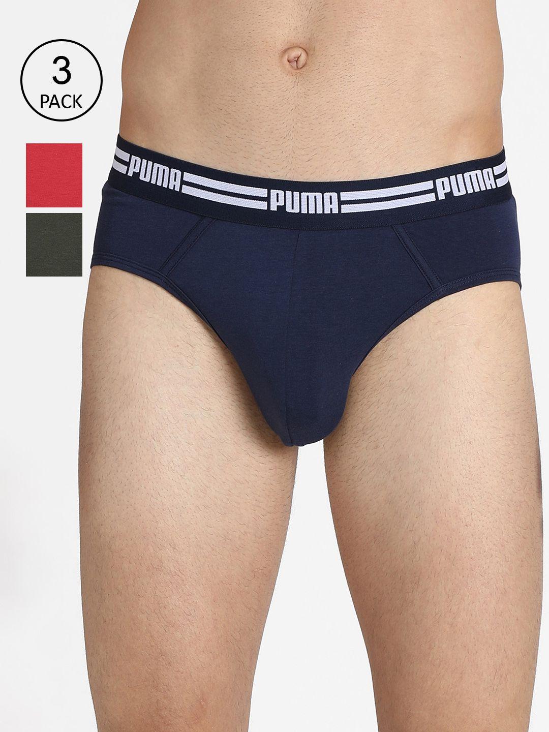 puma men multi colored plain briefs  pack of 3