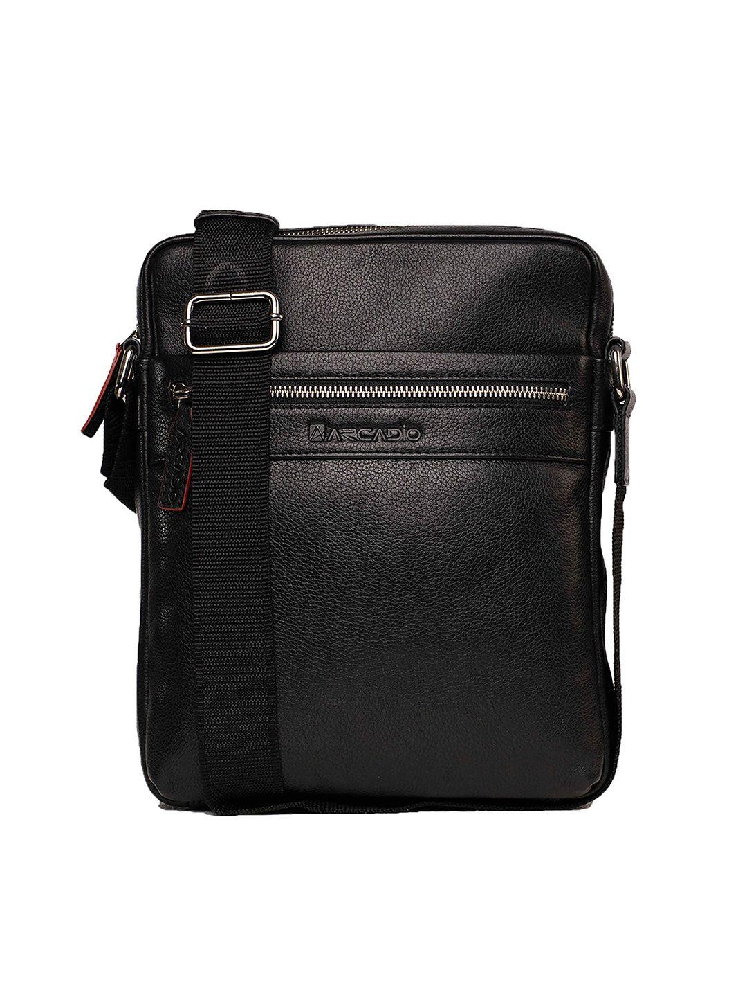 arcadio unisex black messenger bag