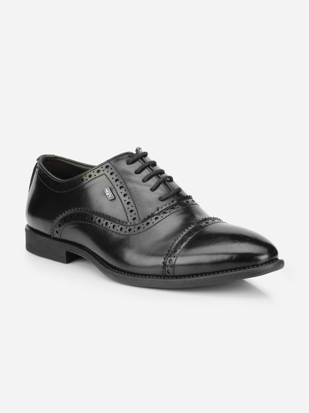 id men black solid leather formal brogues