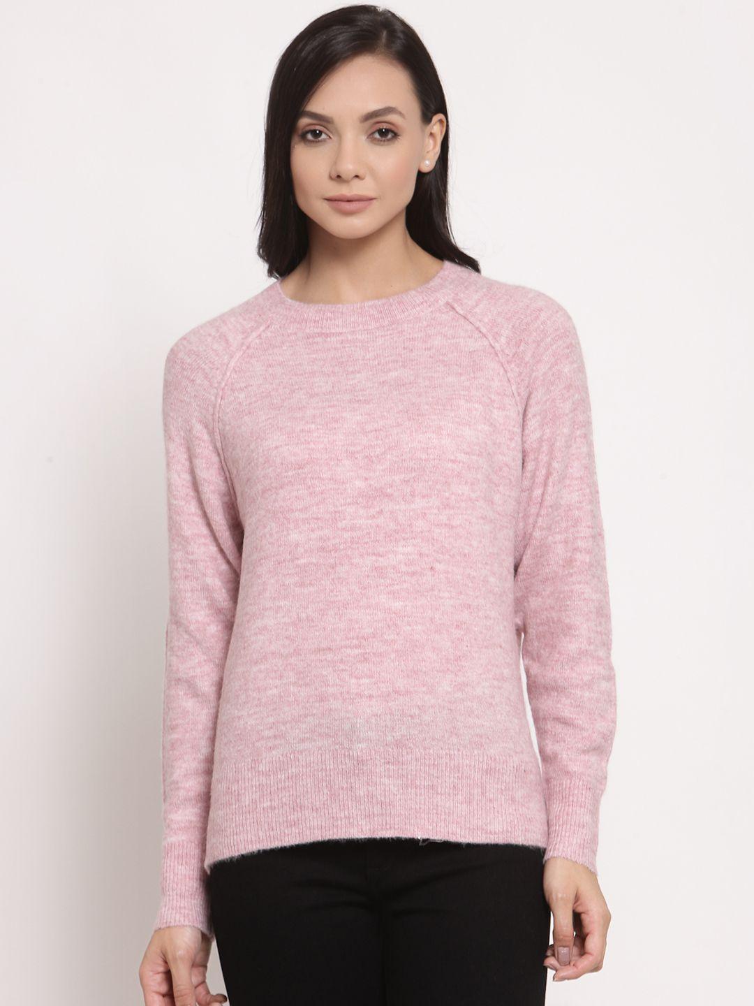 mode by red tape women pink solid sweater