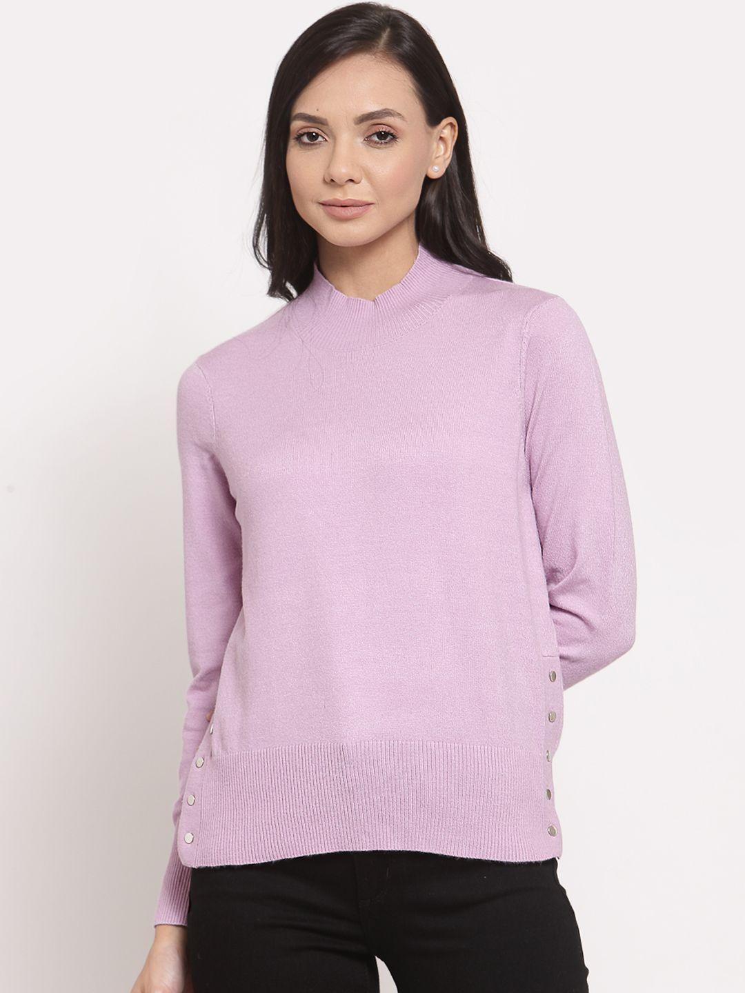 mode by red tape women purple solid sweater