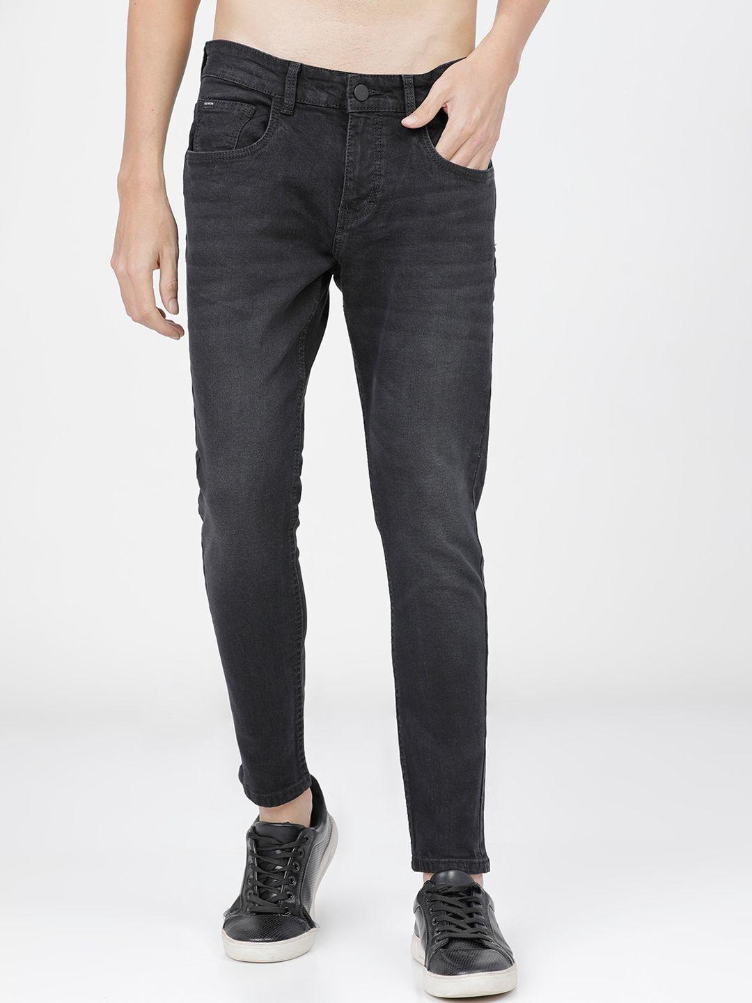 ketch men black tapered fit light fade jeans