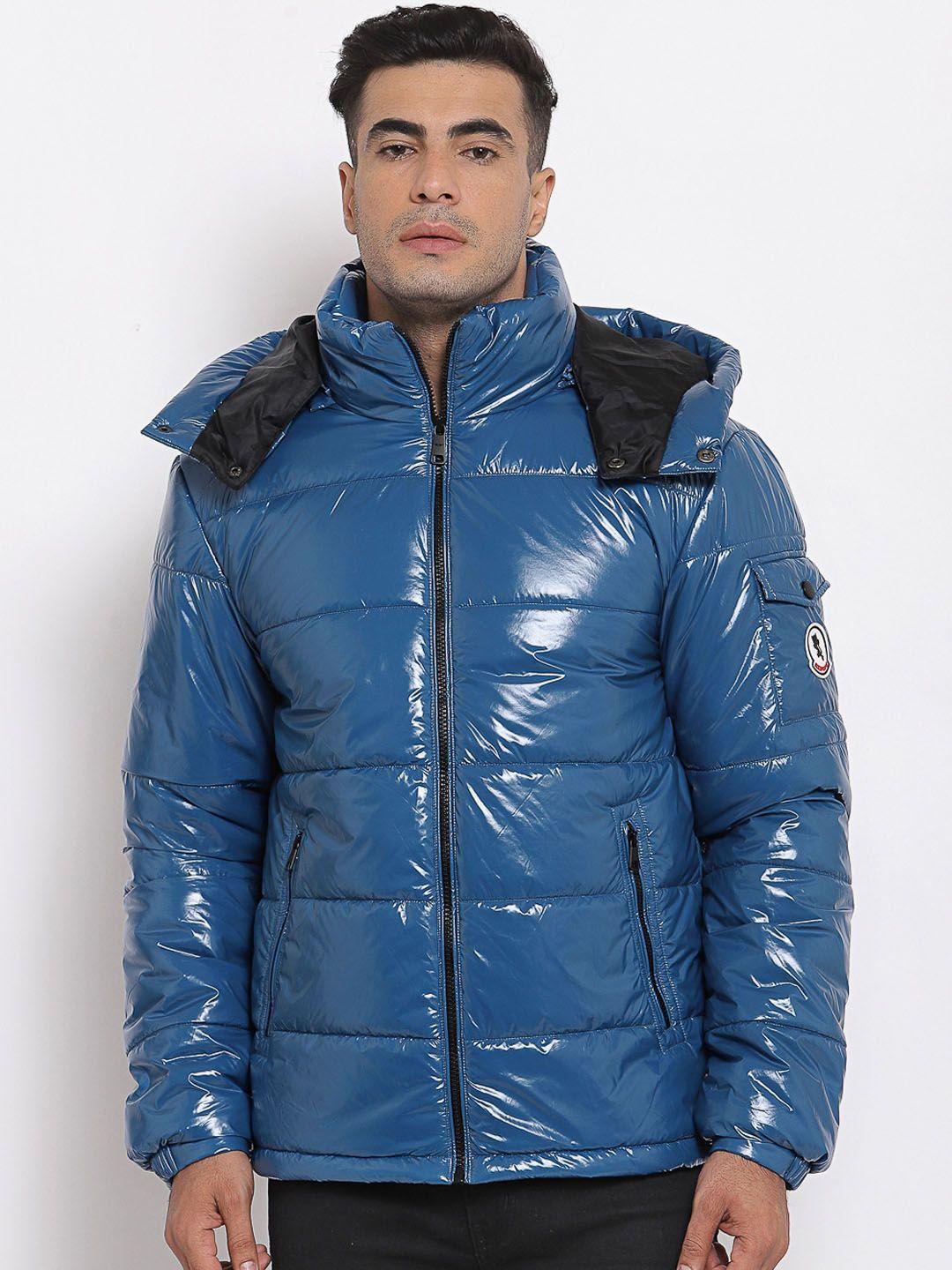 red tape men blue solid padded jacket