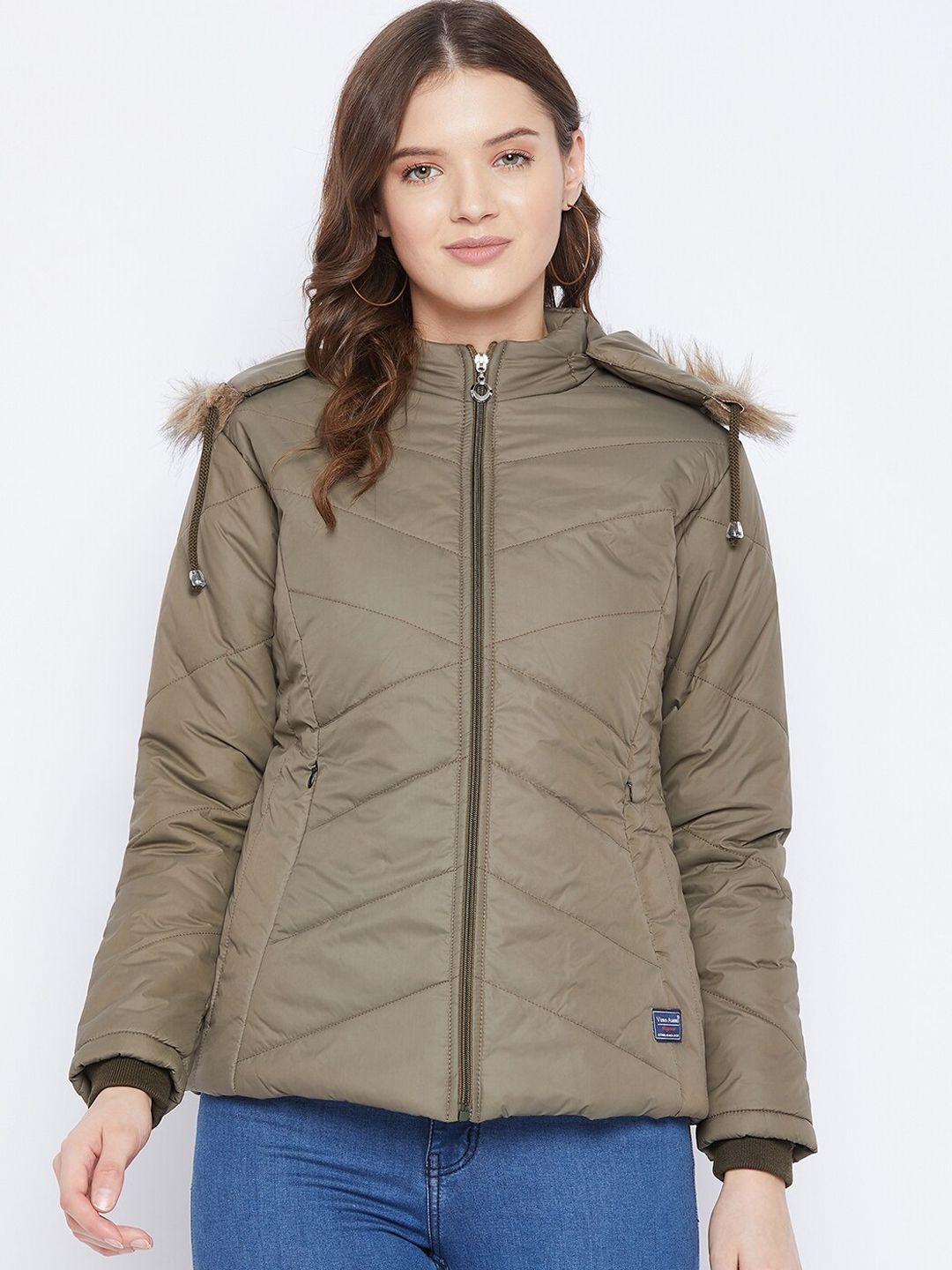 vero amore women olive green insulator puffer jacket