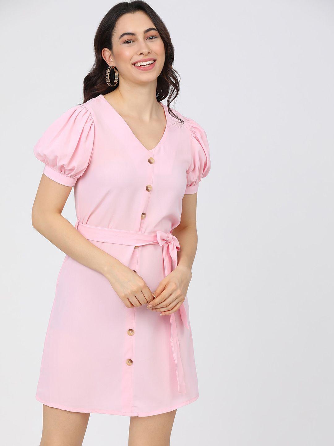 tokyo talkies women pink a-line dress