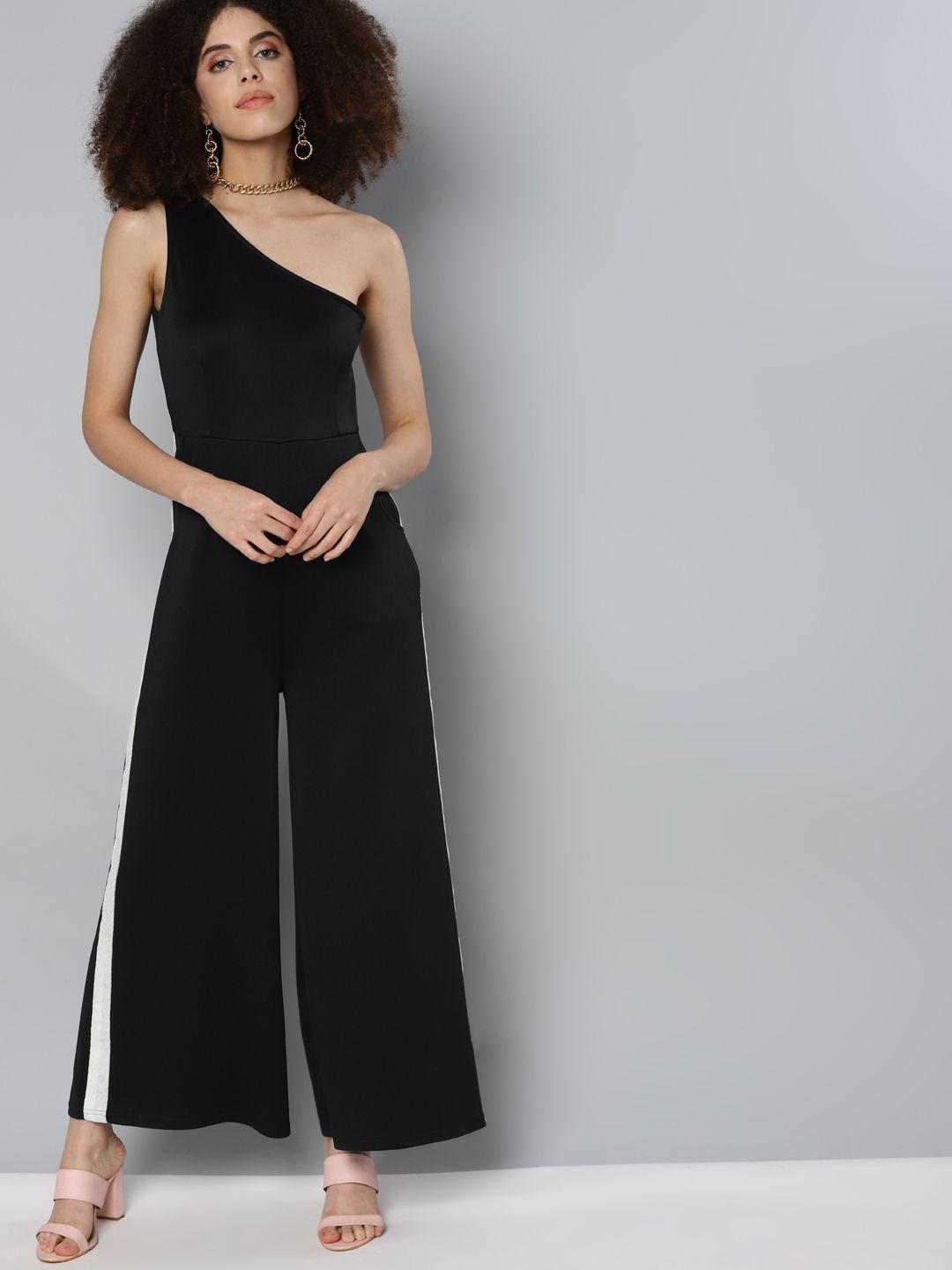 sassafras women black basic jumpsuit