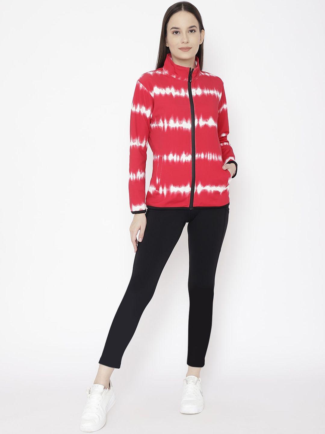 chkokko women red & white printed tracksuit