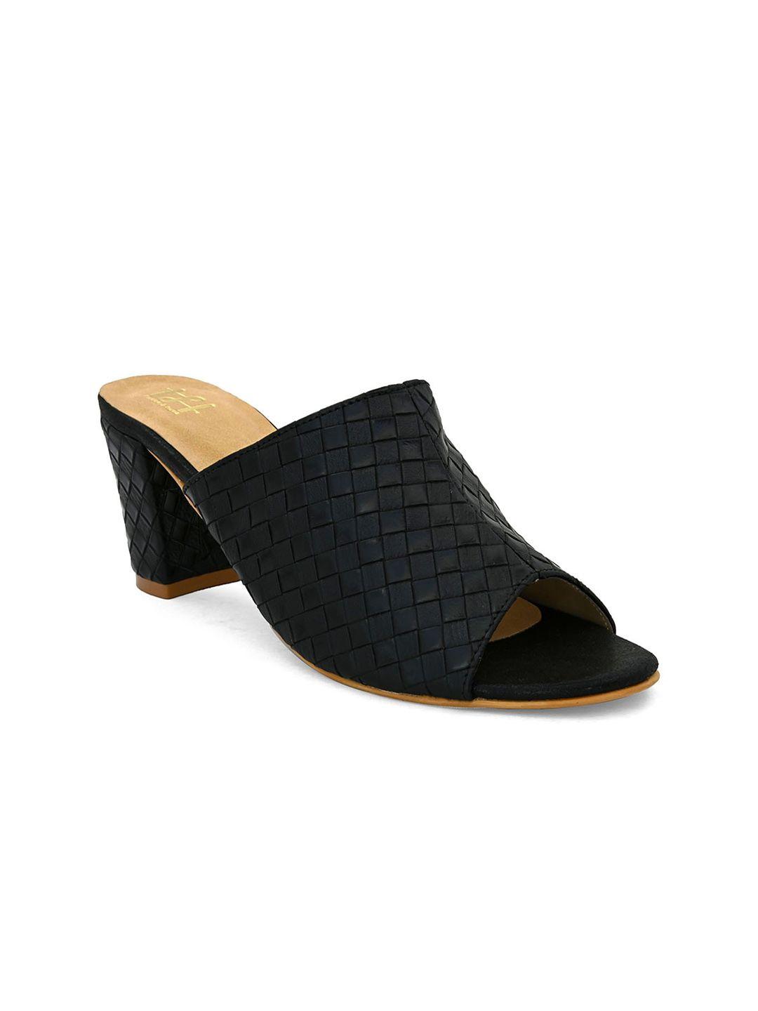 hydes n hues black textured block mules