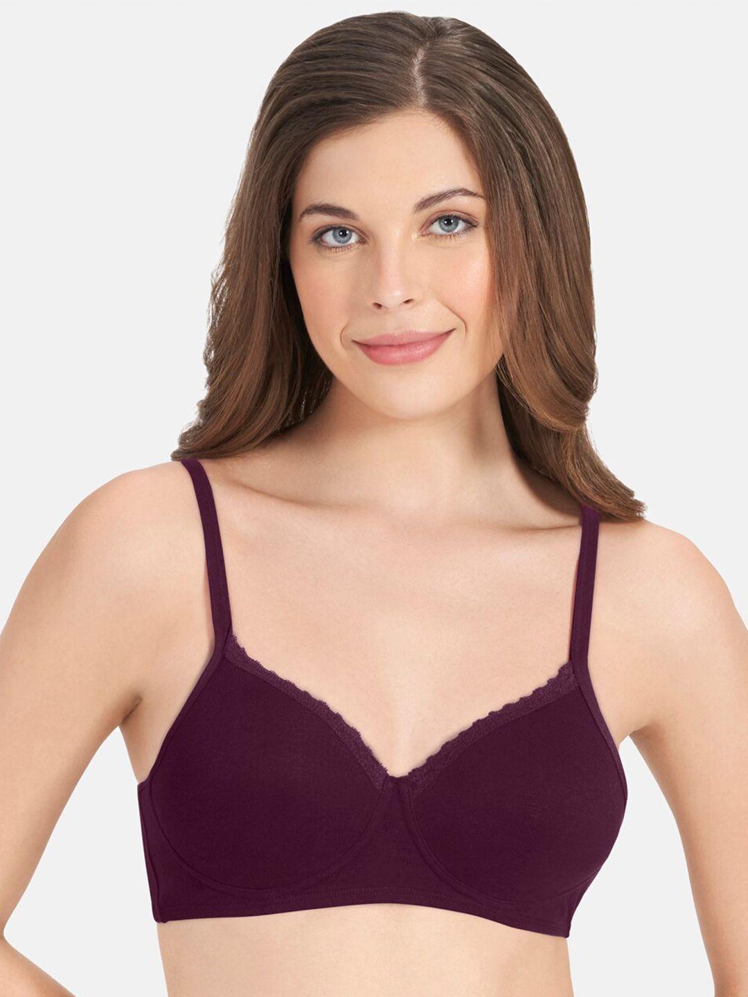 amante purple solid lightly padded non-wired full coverage t-shirt bra bra10202