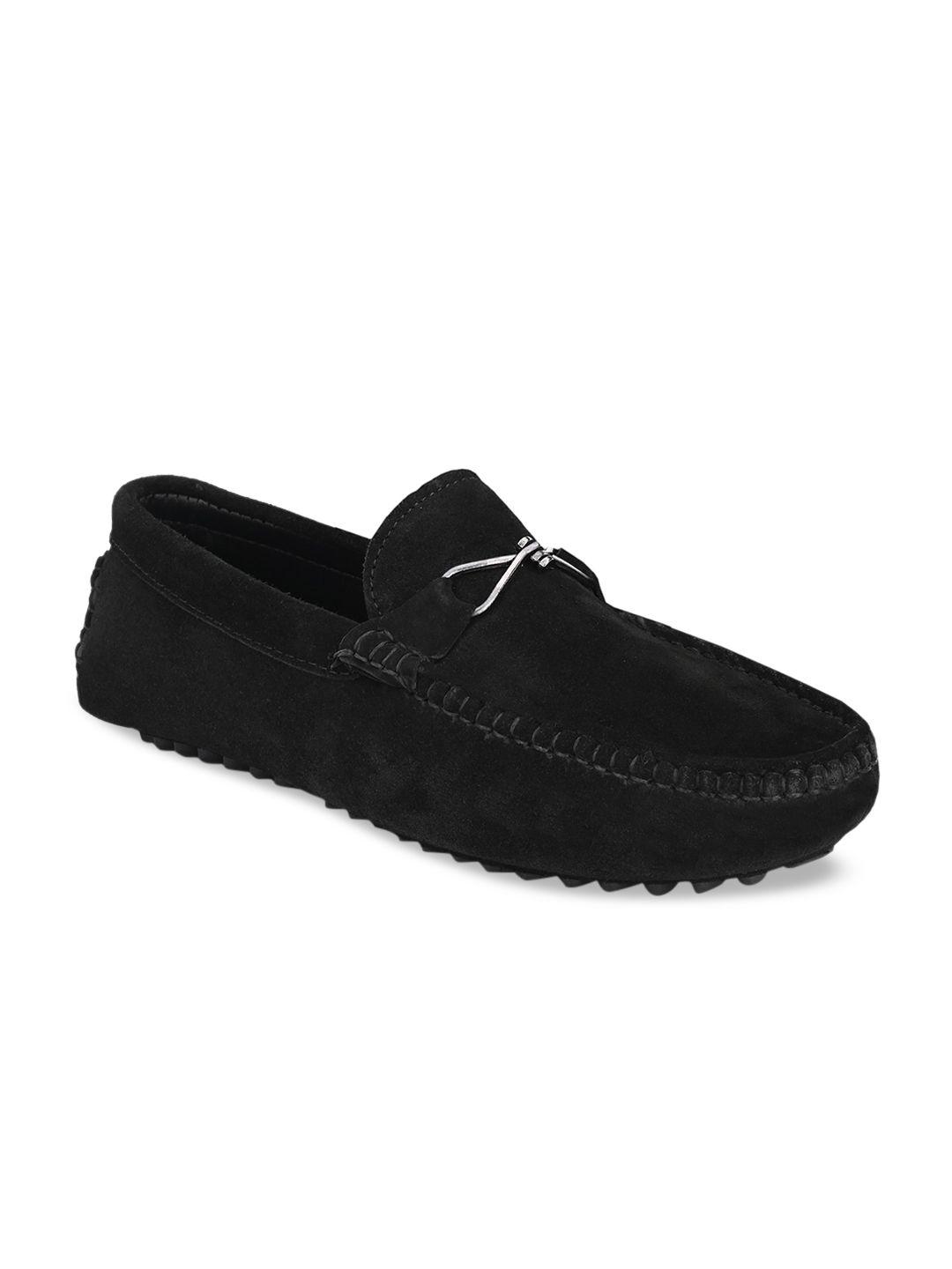 big fox men black suede driving shoes